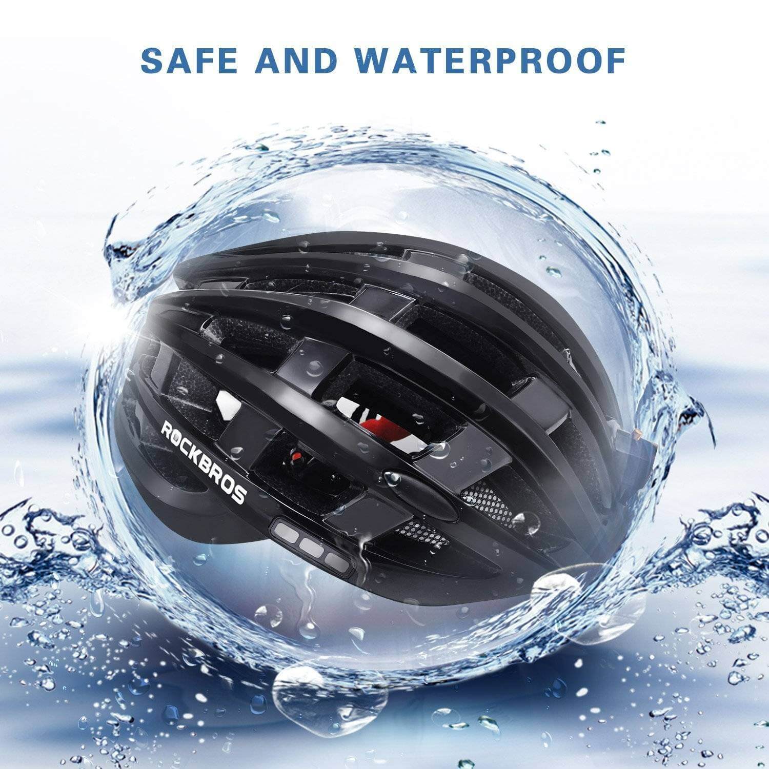 ROCKBROS ultralight bike helmet light for night cycling with EPS safety design.
#color_red