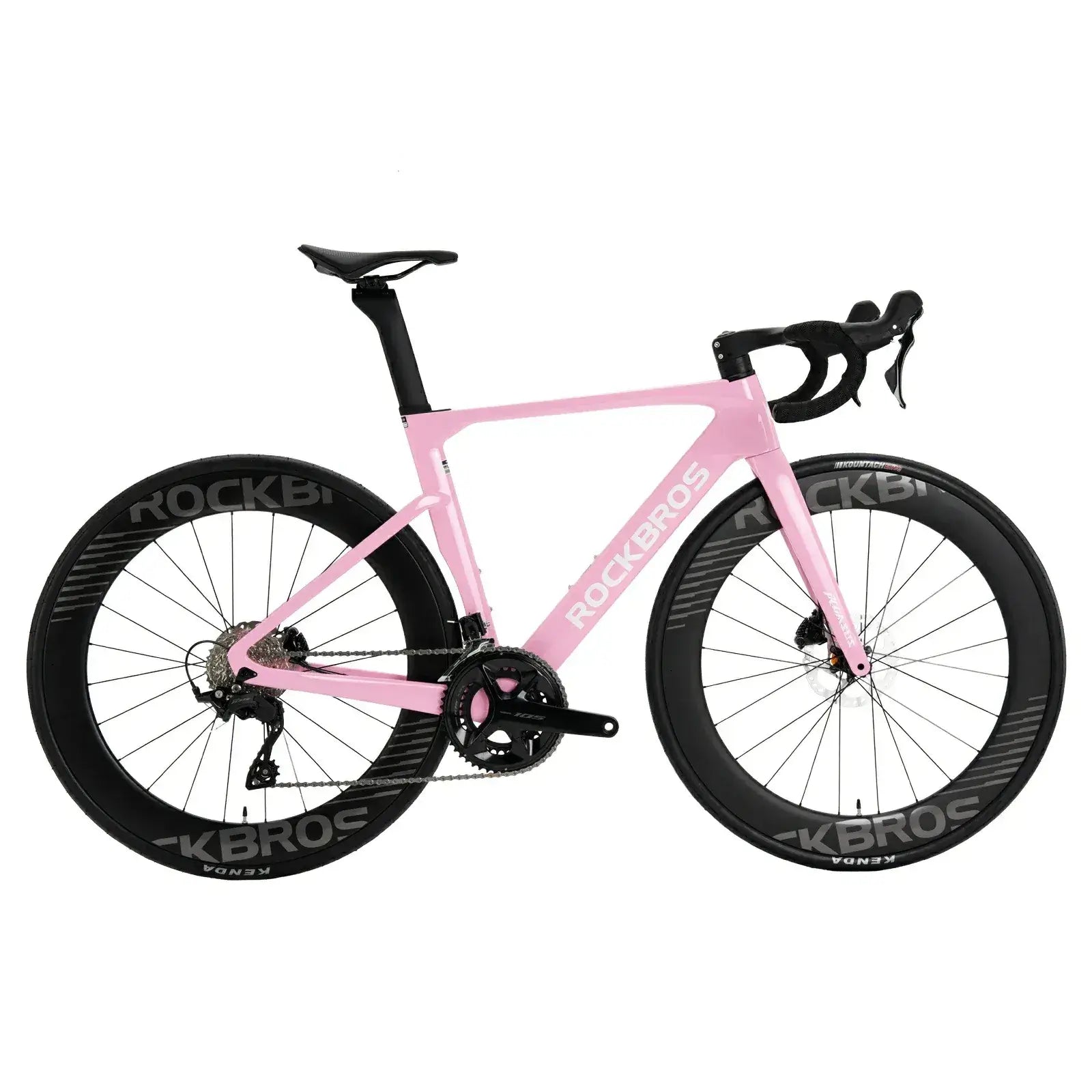 ROCKBROS PGZ lightweight carbon road bike in pink for performance road cycling.
#kits_Shimano R7120 kit