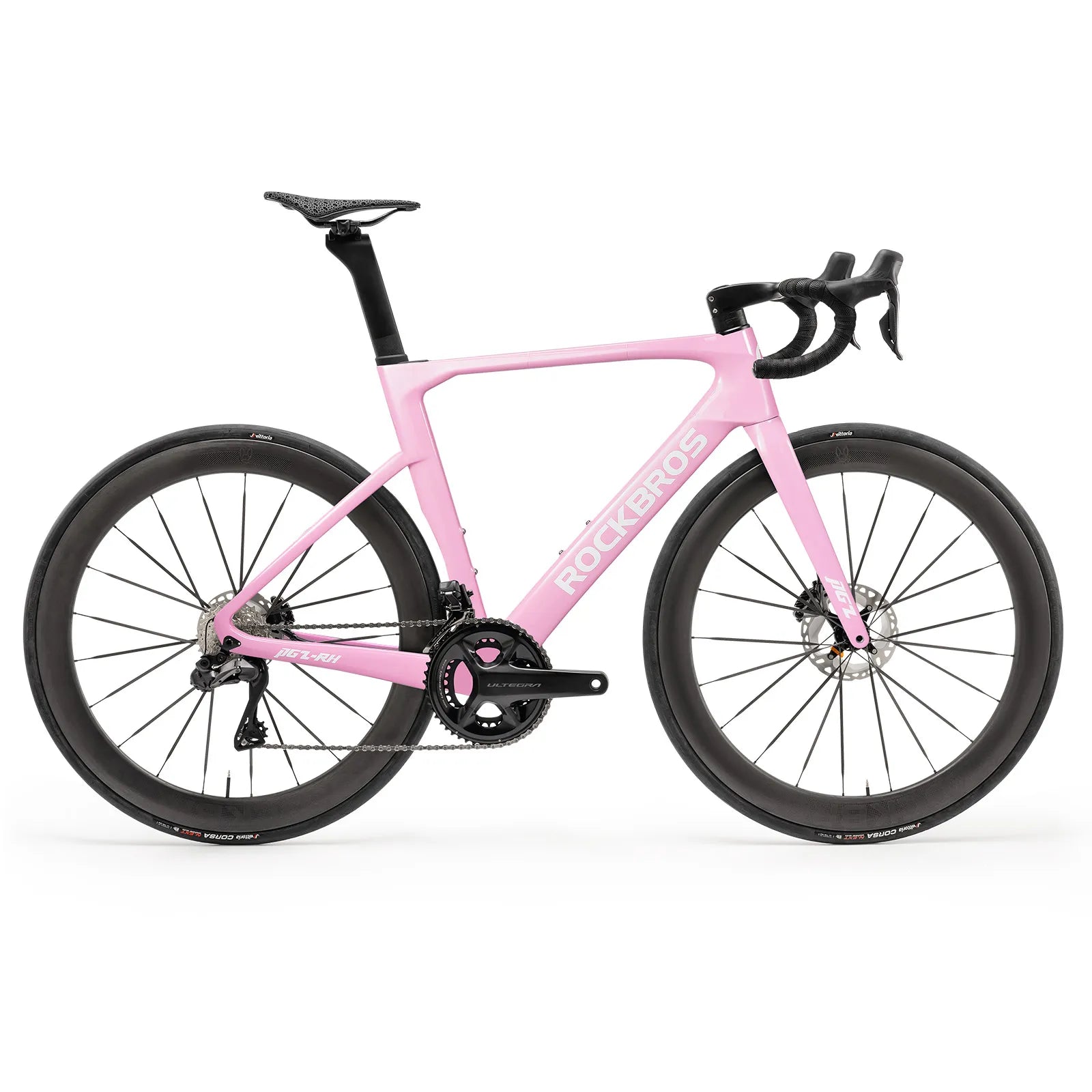 ROCKBROS PGZ lightweight carbon road bike in pink for performance road cycling.
#kits_Shimano R8170 kit