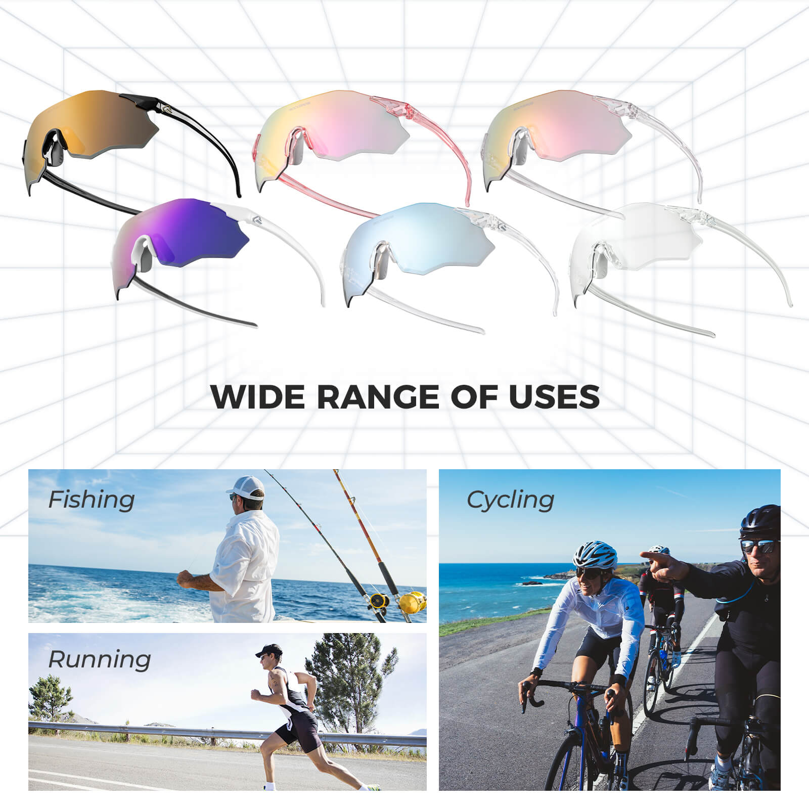 rockbros photochromic cycling glasses uv400 protection tr90 lightweight frame for outdoor riding
#color_Pink (photochromic)
