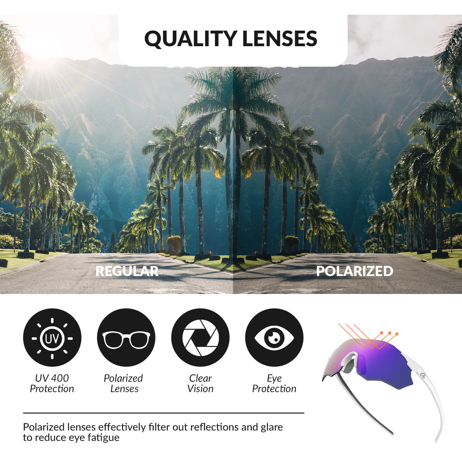 rockbros photochromic cycling glasses uv400 protection tr90 lightweight frame for outdoor riding
#color_Purple(PC lences, not Polarized and Photochromic)