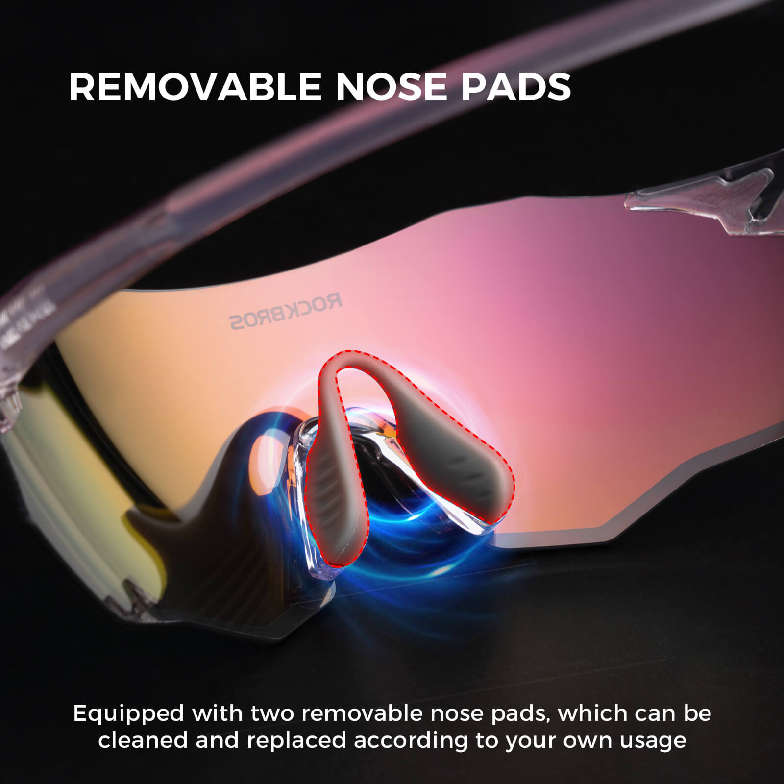 rockbros photochromic cycling glasses uv400 protection tr90 lightweight frame for outdoor riding
#color_White Silver( PC Lens, not Polarized and Photochromc)