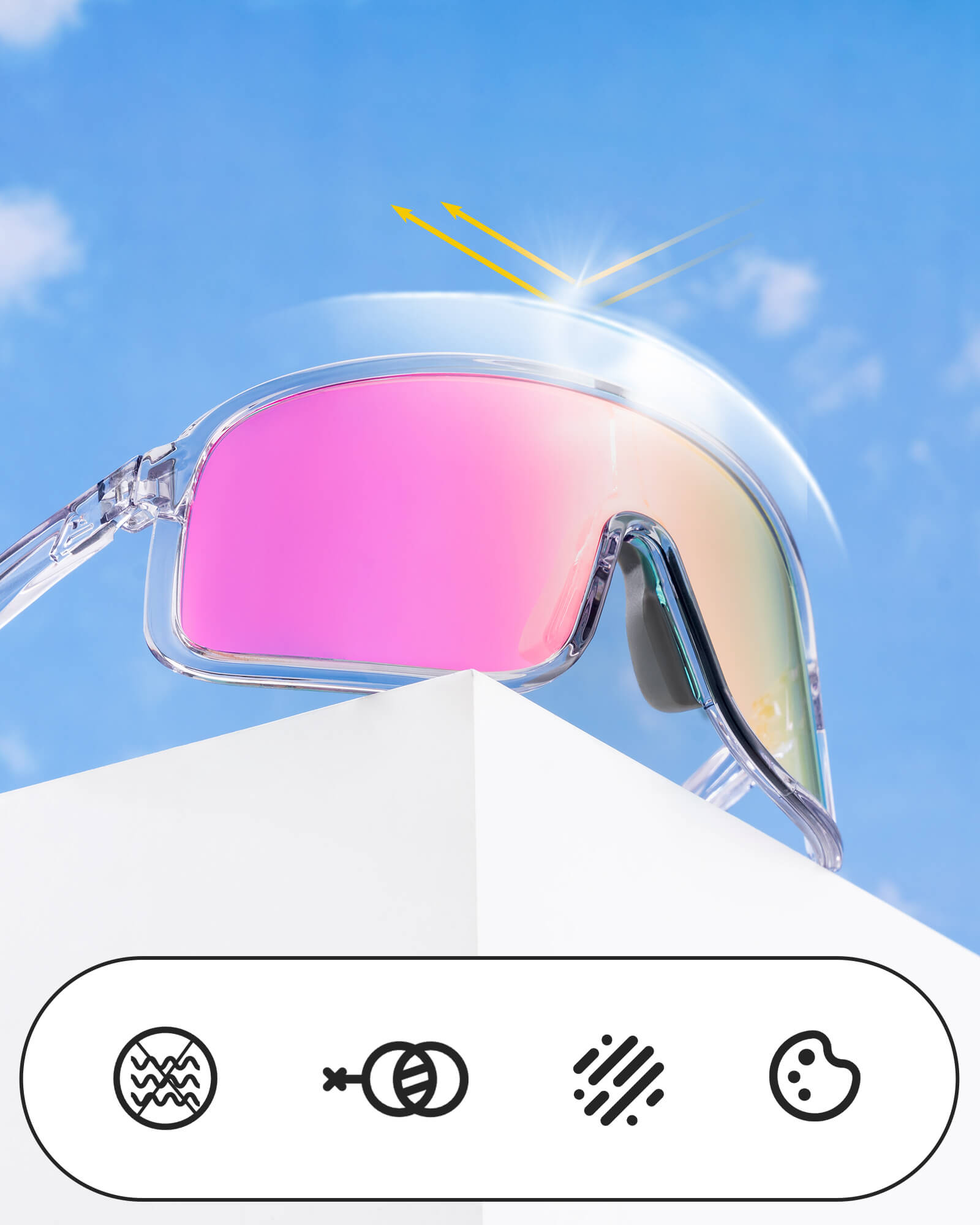 rockbros photochromic cycling sunglasses for outdoor riding
#color_plum pink