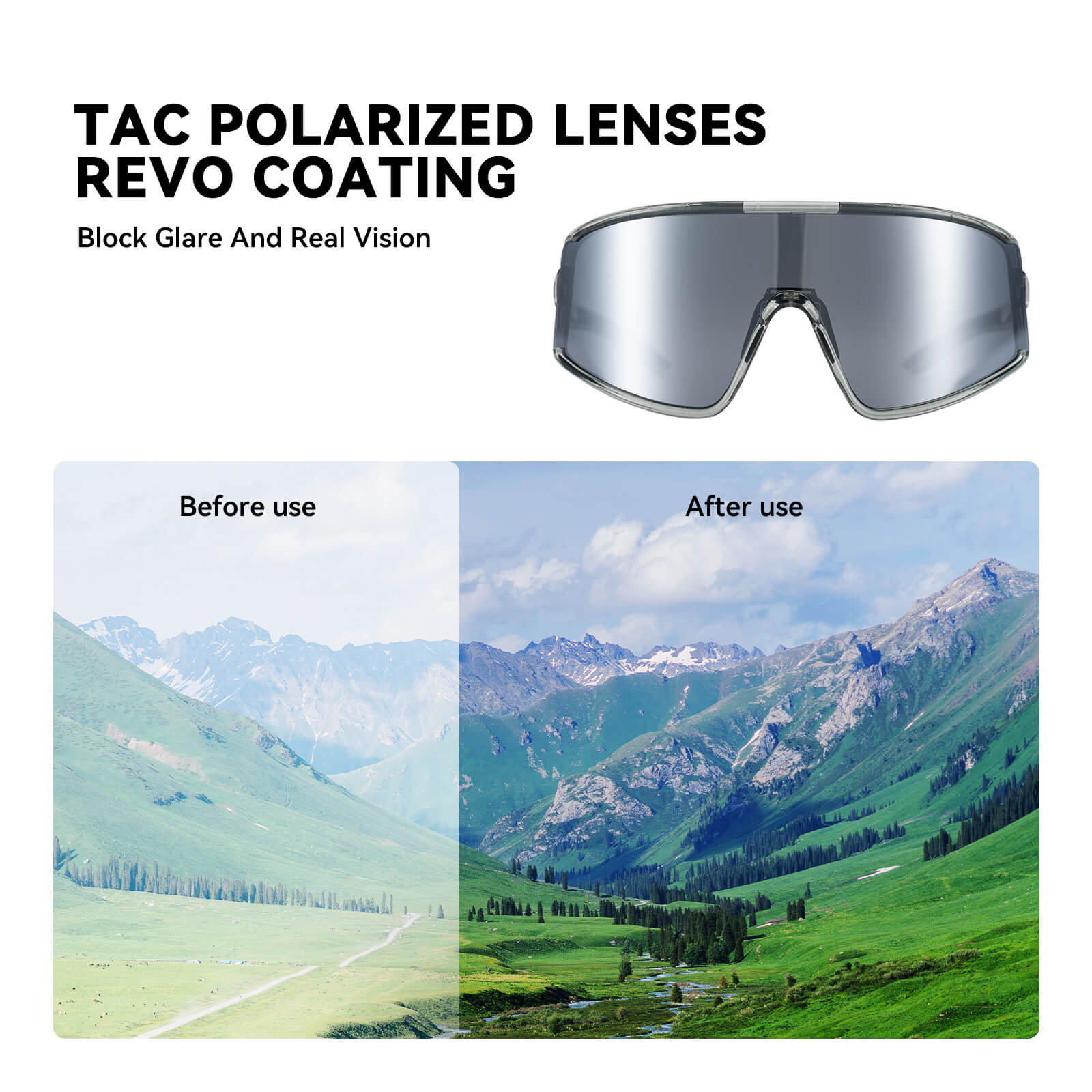 rockbros polarised uv400 cycling glasses worn while riding.
#color_grey
