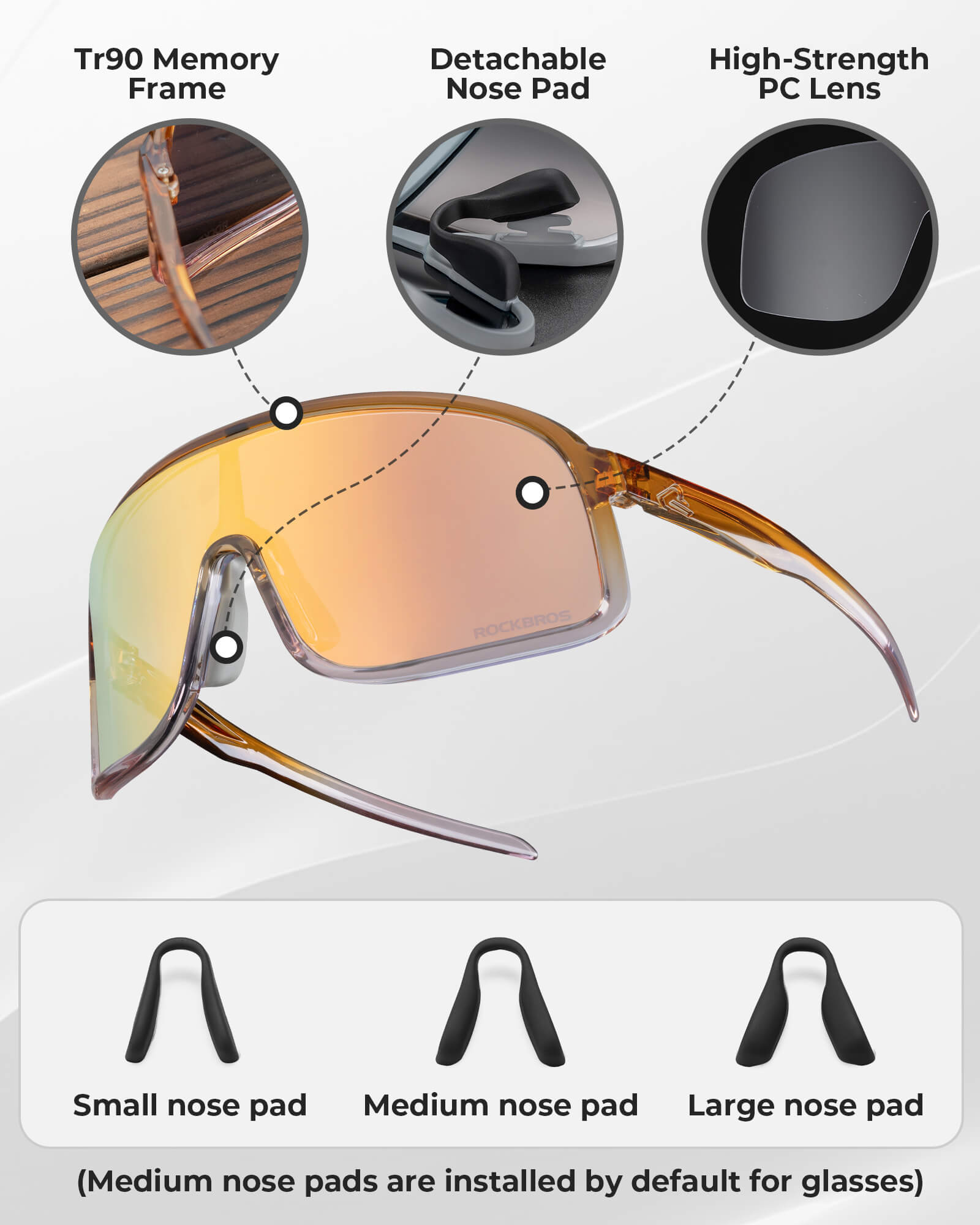 rockbros polarized sports cycling glasses outdoor riding
#color_purple