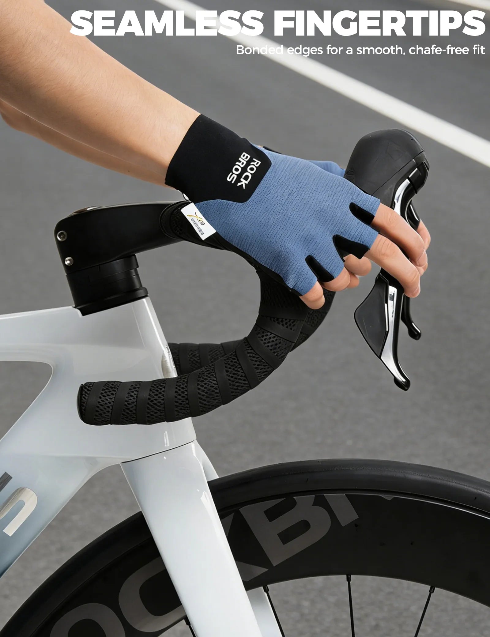 ROCKBROS Padded Half Finger Riding Gloves with Poron XRD Cushioning.
#color_black