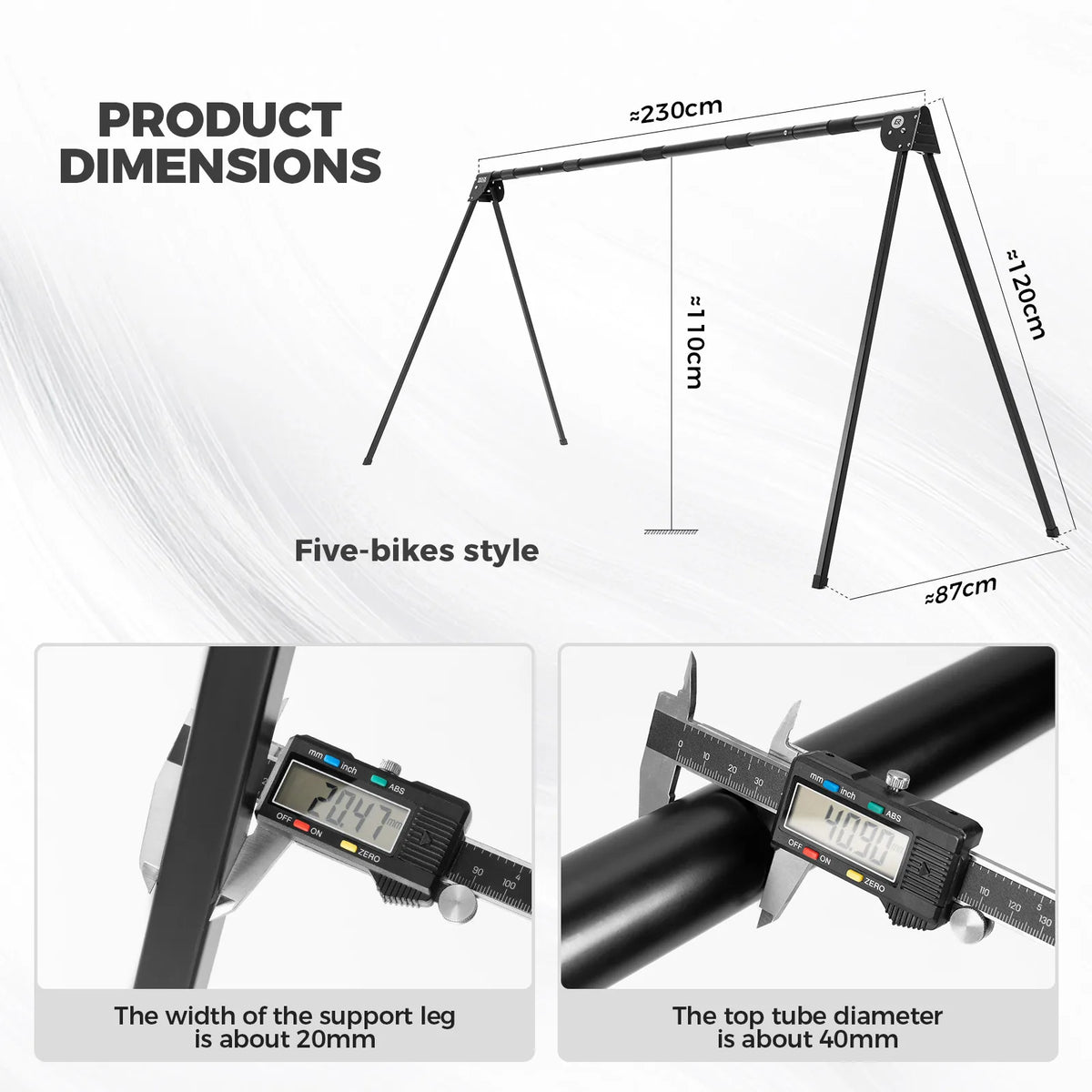ROCKBROS foldable bike stand with space-saving design