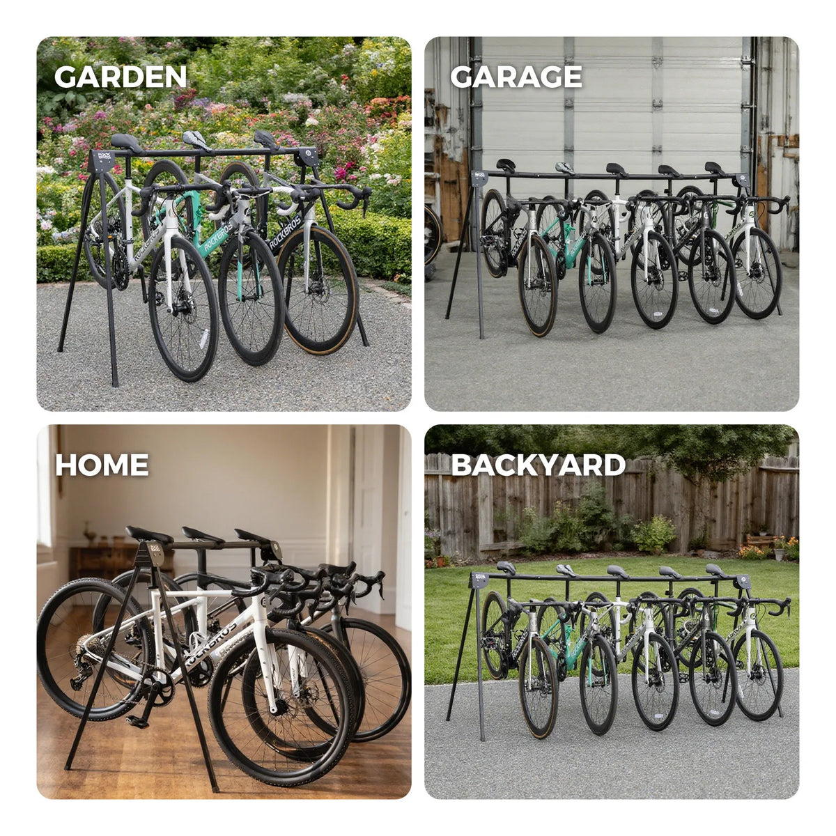 ROCKBROS foldable bike stand with space-saving design
