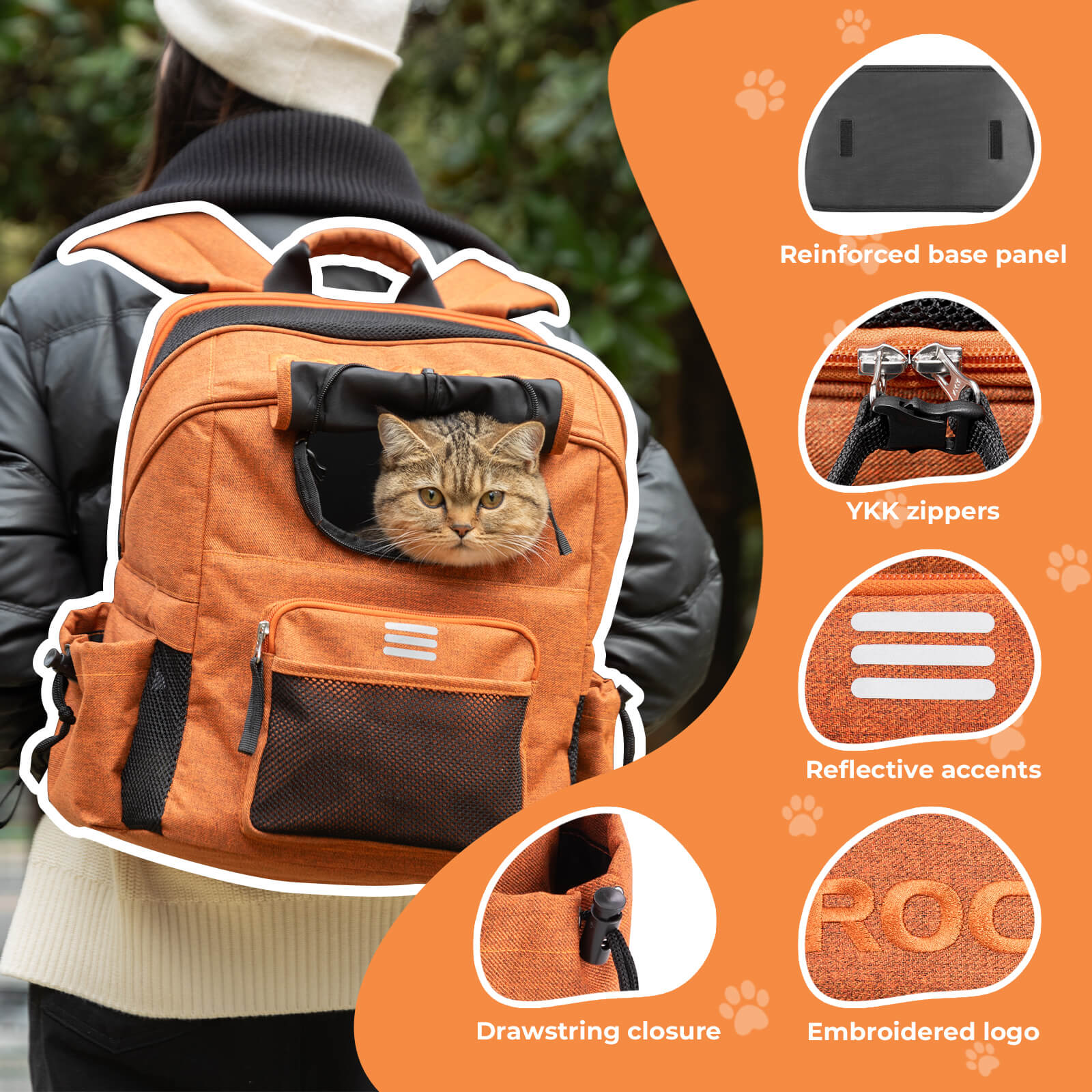 ROCKBROS portable pet friendly folding bike handlebar bag for commuting and outdoor rides
#color_orange