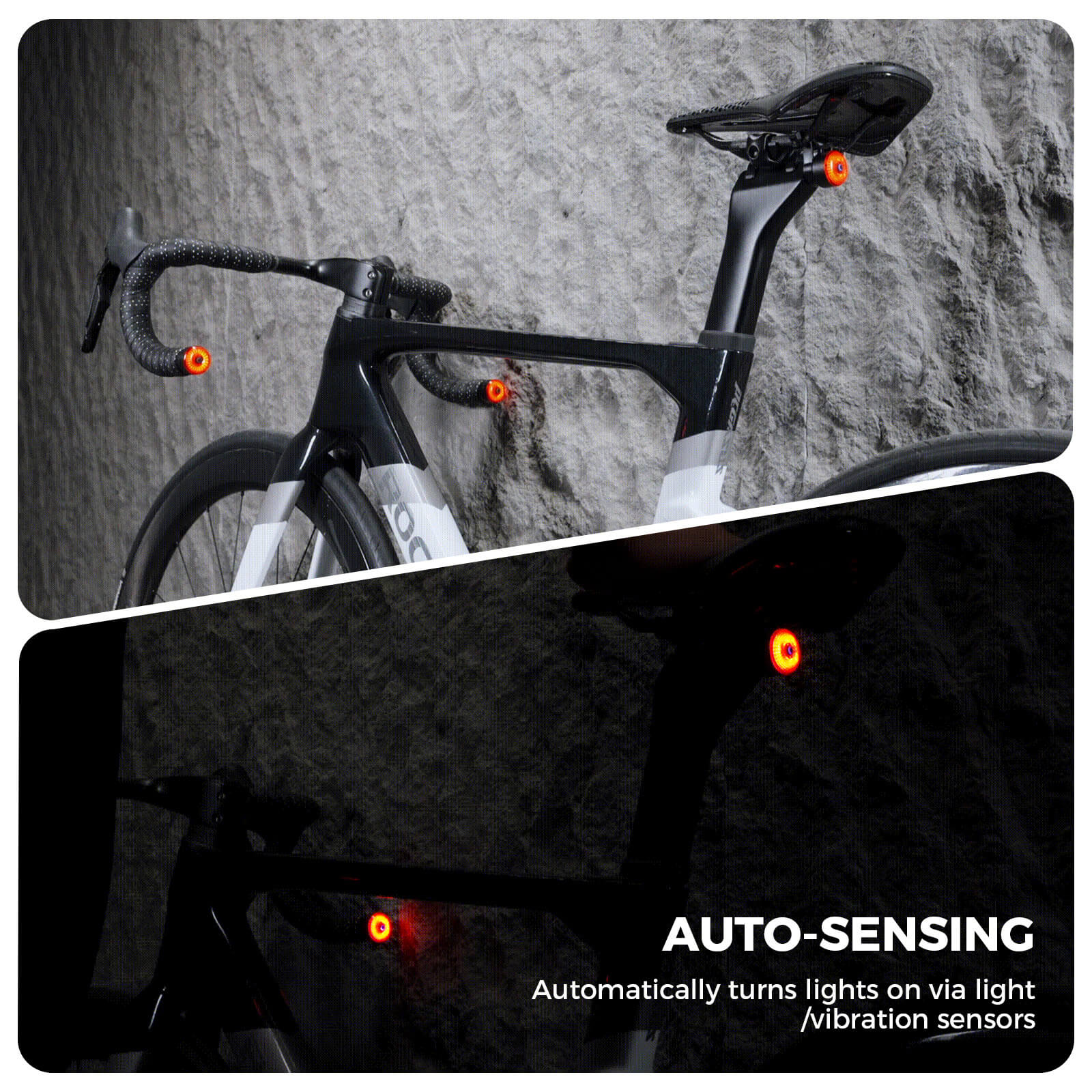 rockbros smart brake-sensing bike tail light for daily cycling safety.
#option_Handle plug light