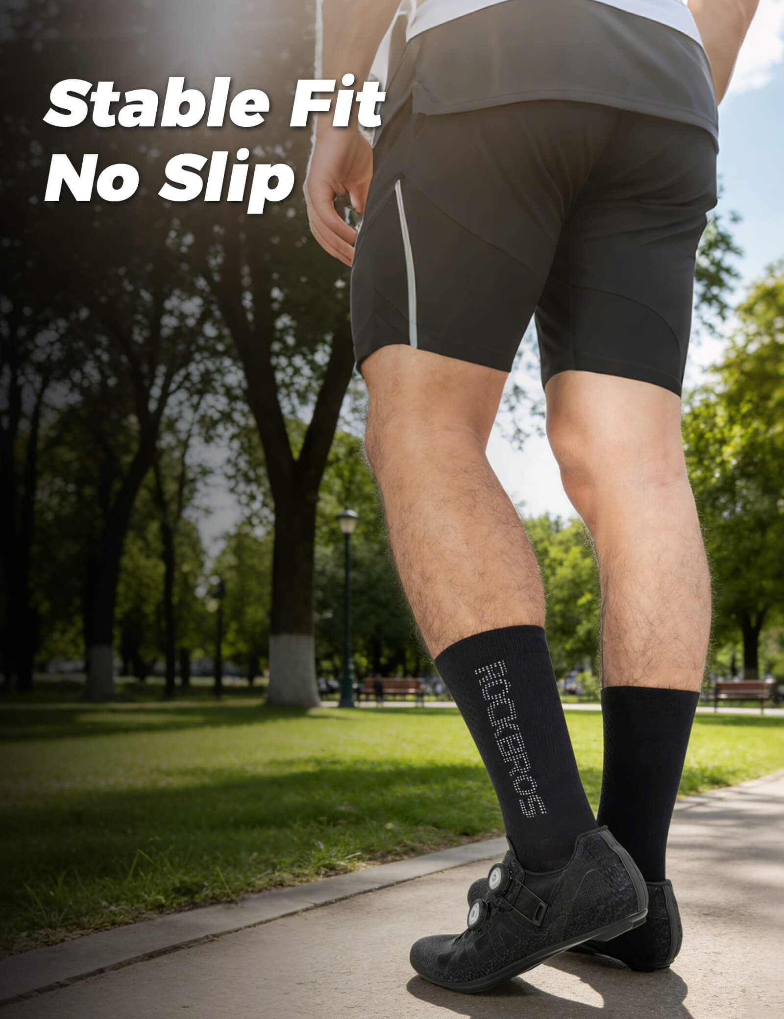 ROCKBROS reflective breathable cycling socks for road cycling.
#color_white