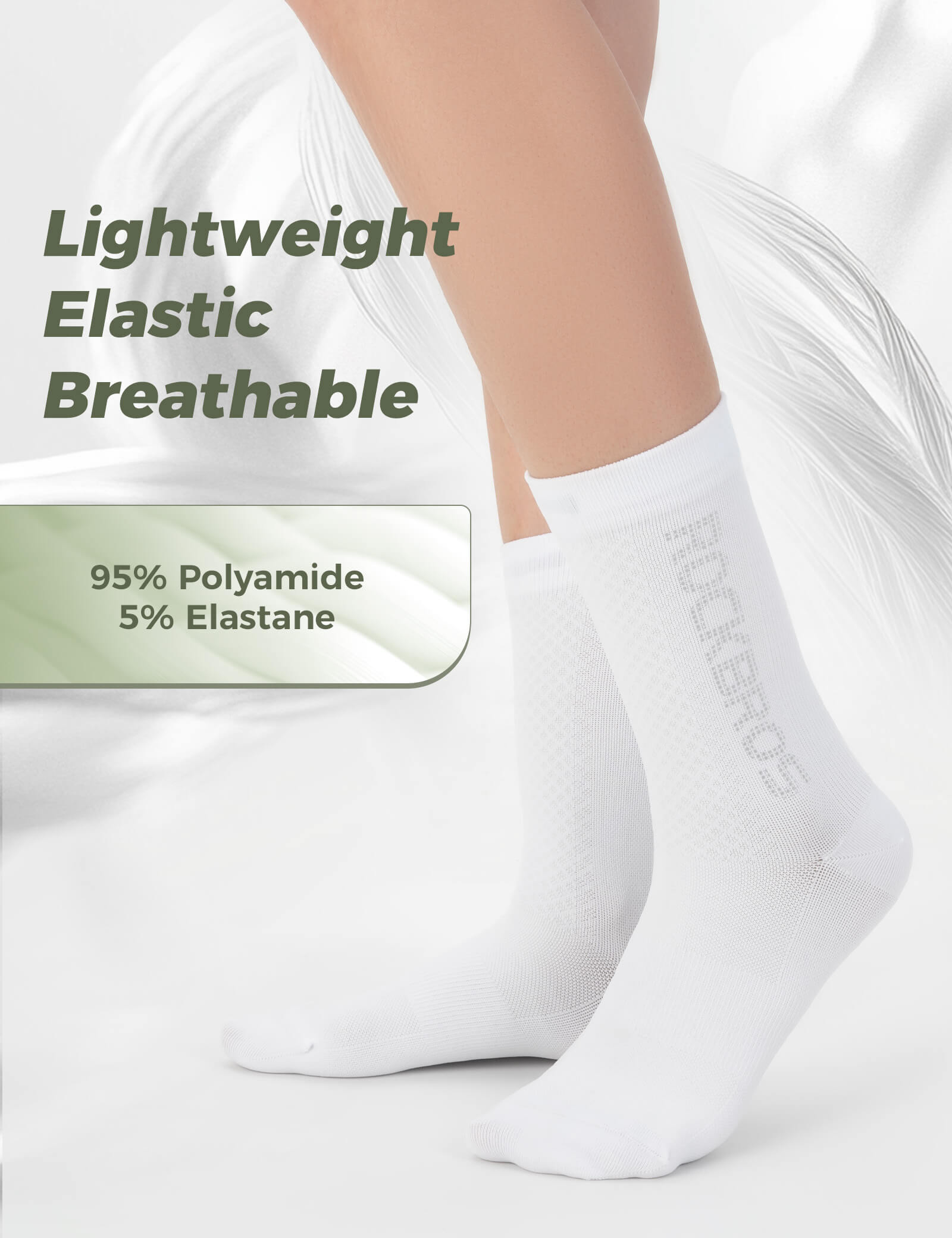 ROCKBROS reflective breathable cycling socks for road cycling.
#color_white
