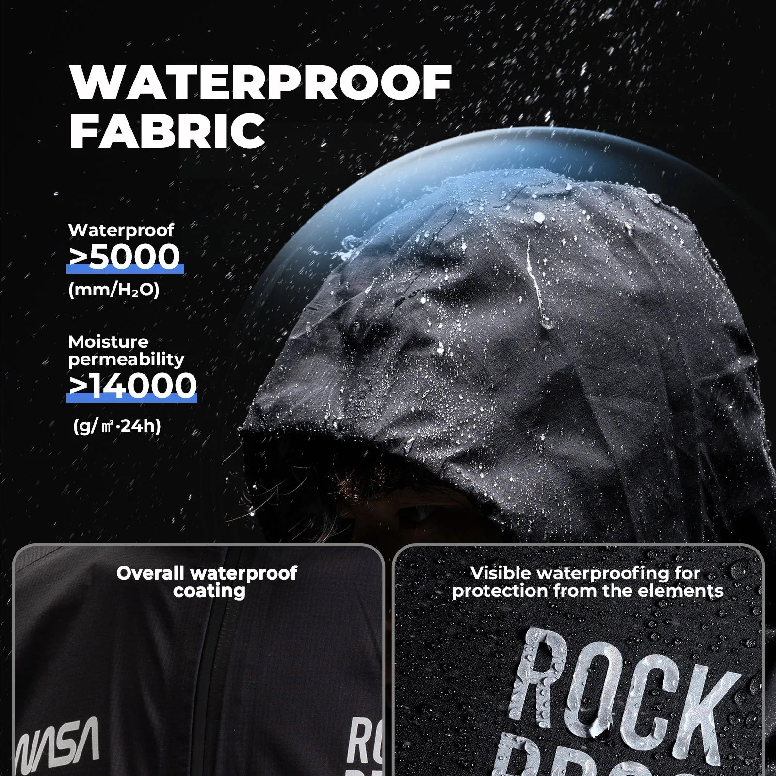 Rockbros All-Weather Windproof Hiking Jacket and Waterproof Rain Coat for Outdoor Activities.
#color_light green