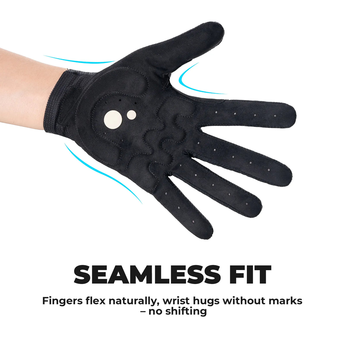 rockbros sbr padded full finger cycling gloves for mountain biking.
#color_black