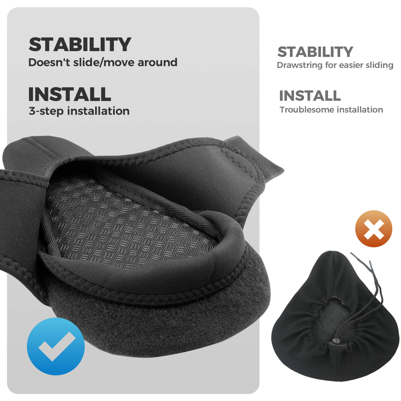 rockbros shock absorb bike saddle cover for comfortable cycling
#color_black