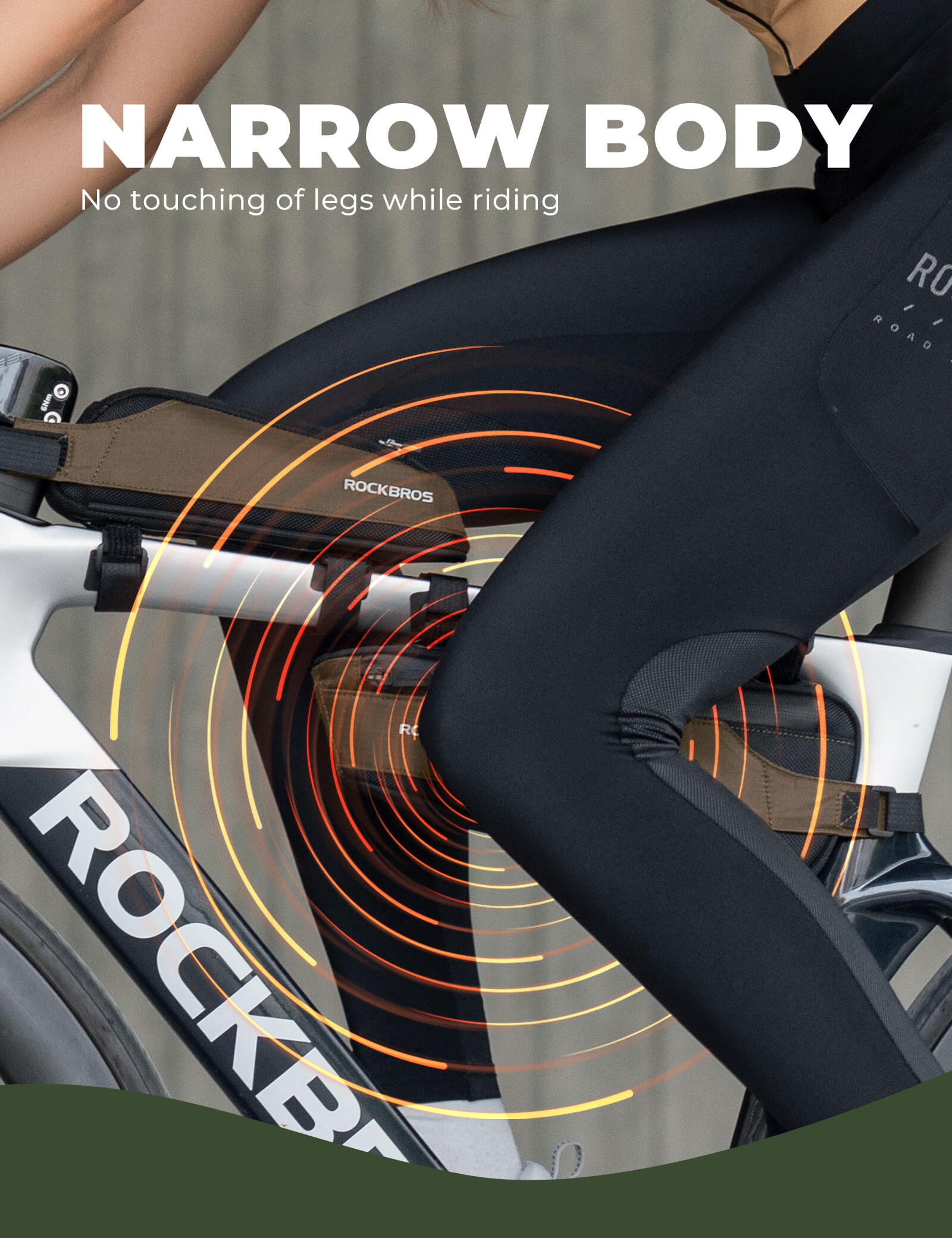 ROCKBROS durable nylon bike frame bag for road and commuter cycling.
#color_brown