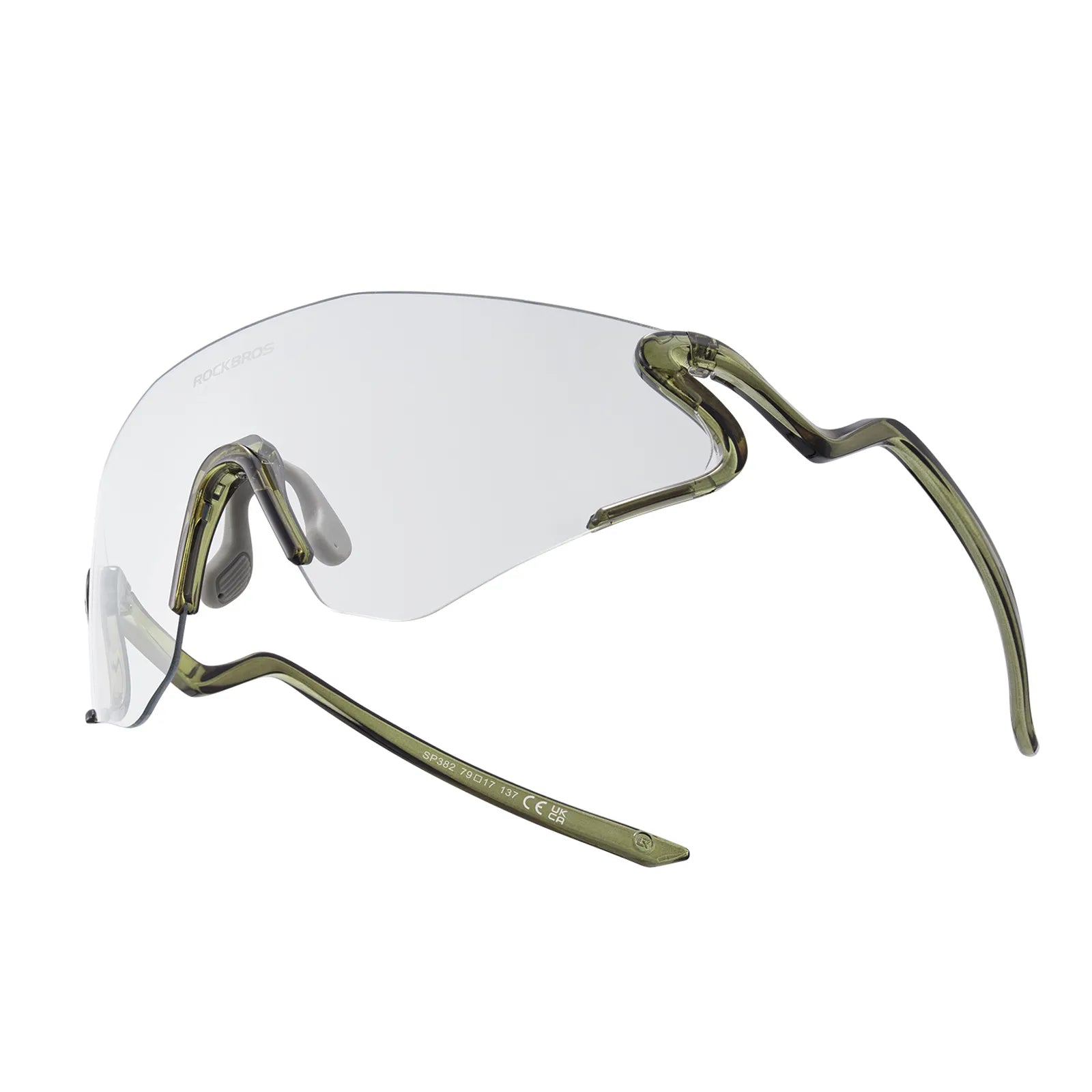 ROCKBROS SnakeLine Photochromic Cycling Glasses with Myopia Frame and Clear-to-Smoke Lens.
#color_green