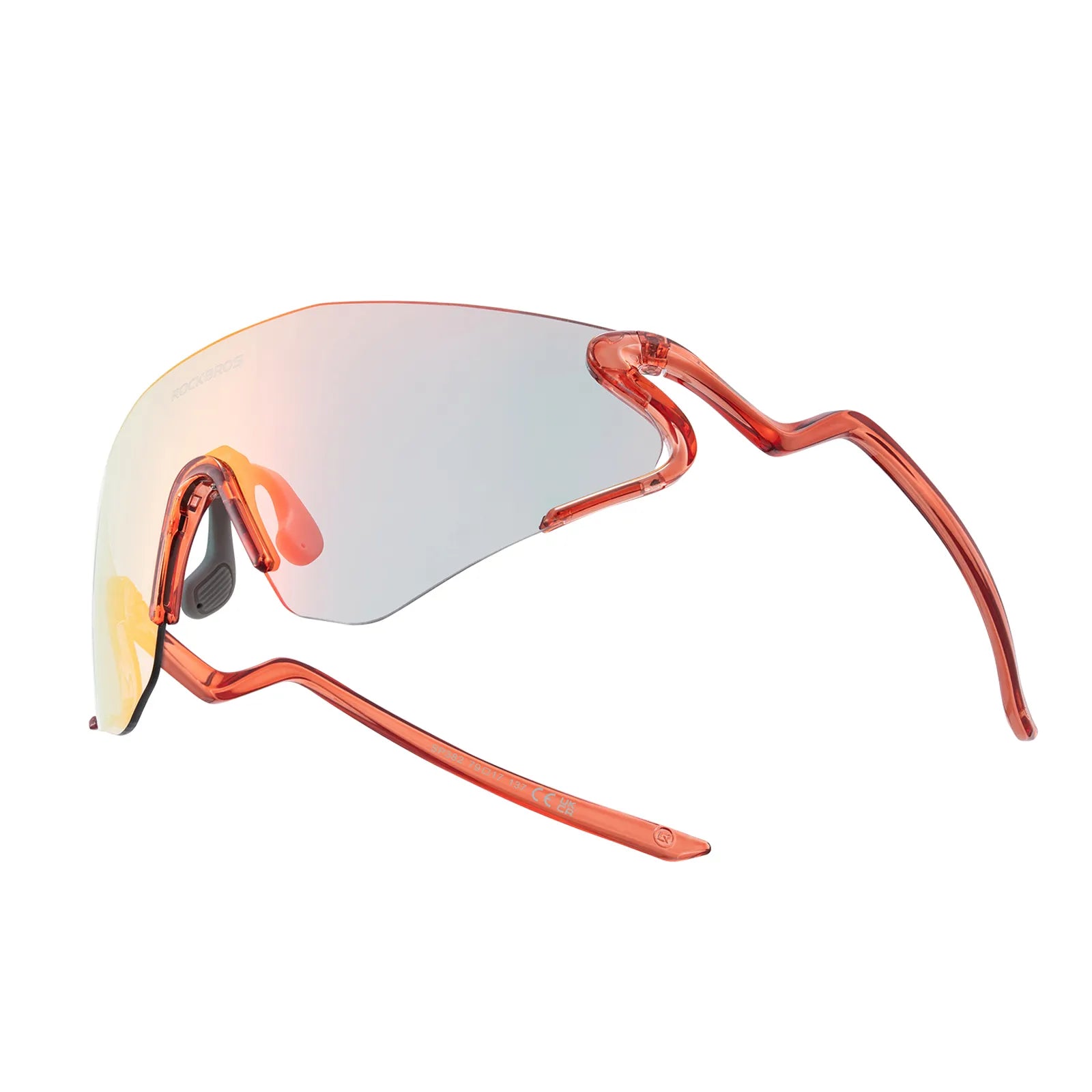 ROCKBROS SnakeLine Photochromic Cycling Glasses with Myopia Frame and Clear-to-Smoke Lens.
#color_orange