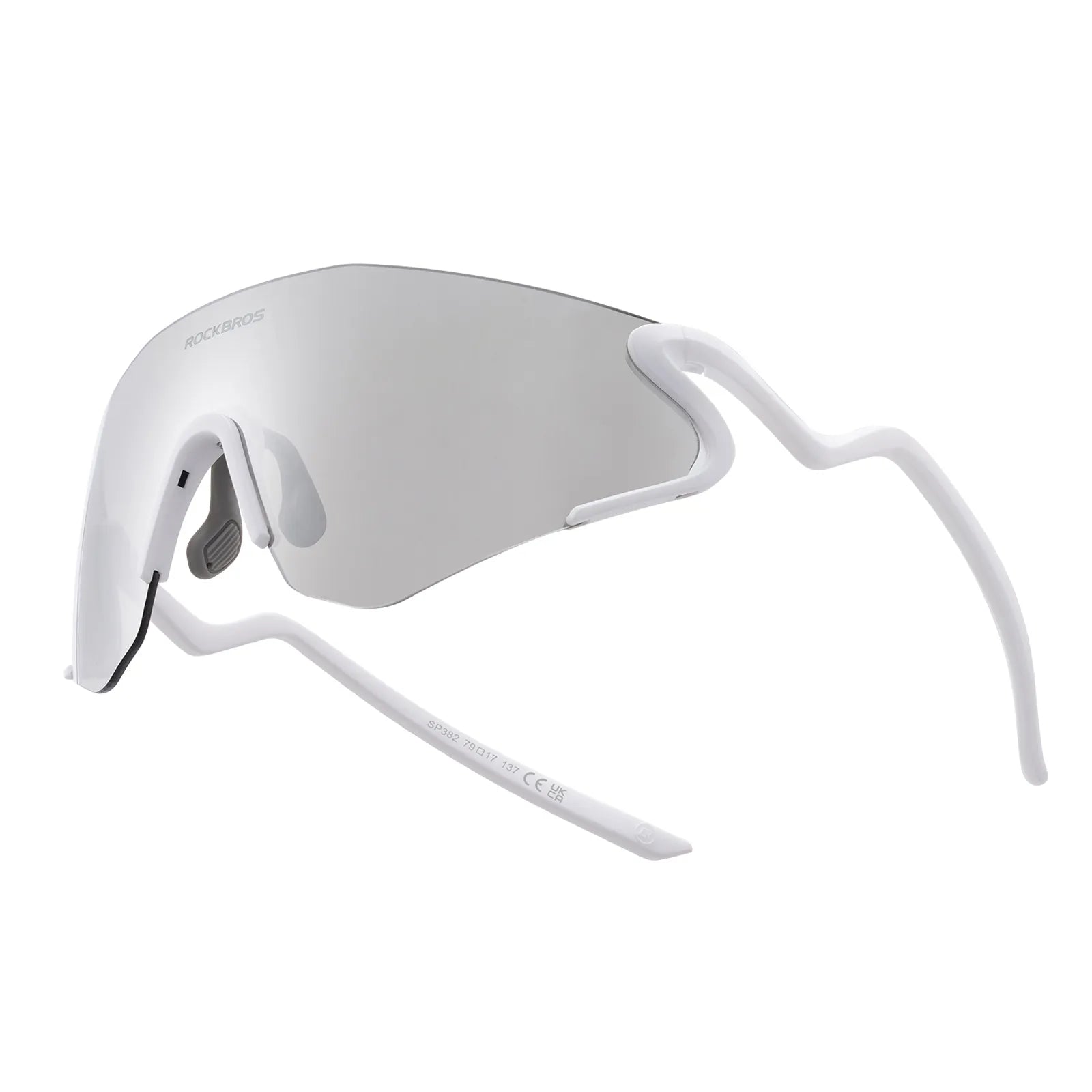ROCKBROS SnakeLine Photochromic Cycling Glasses with Myopia Frame and Clear-to-Smoke Lens.
#color_white