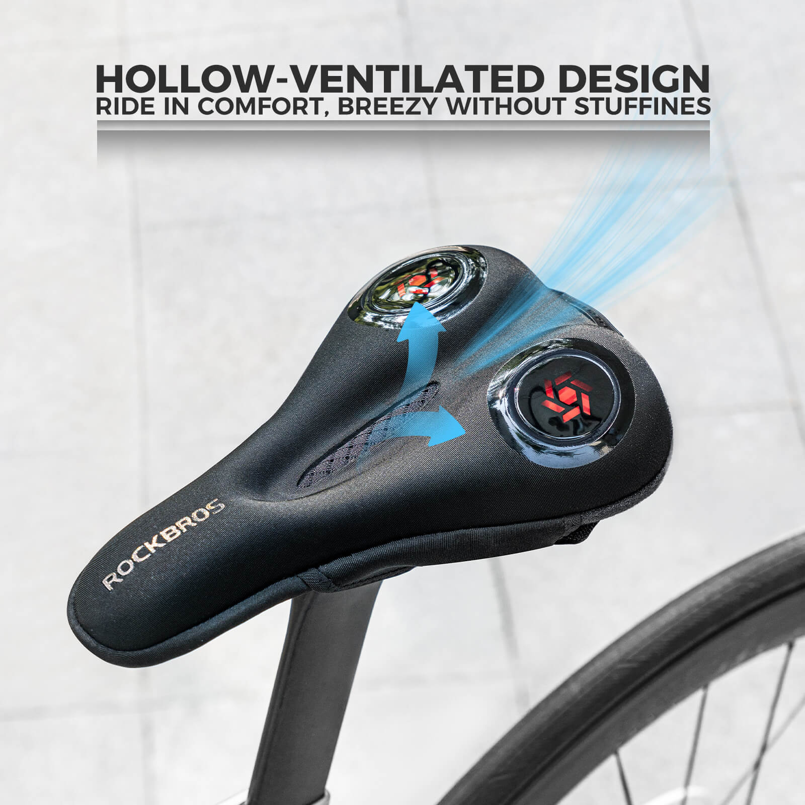 rockbros Soft Gel Shockproof Bike Seat Cover for Comfortable Cycling.
#color_blue