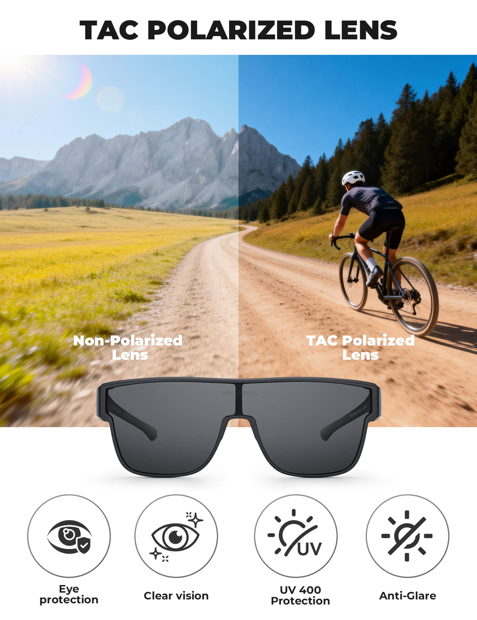 ROCKBROS SP304 Polarised Over-Glasses Sunglasses for Men and Women.
#color_black