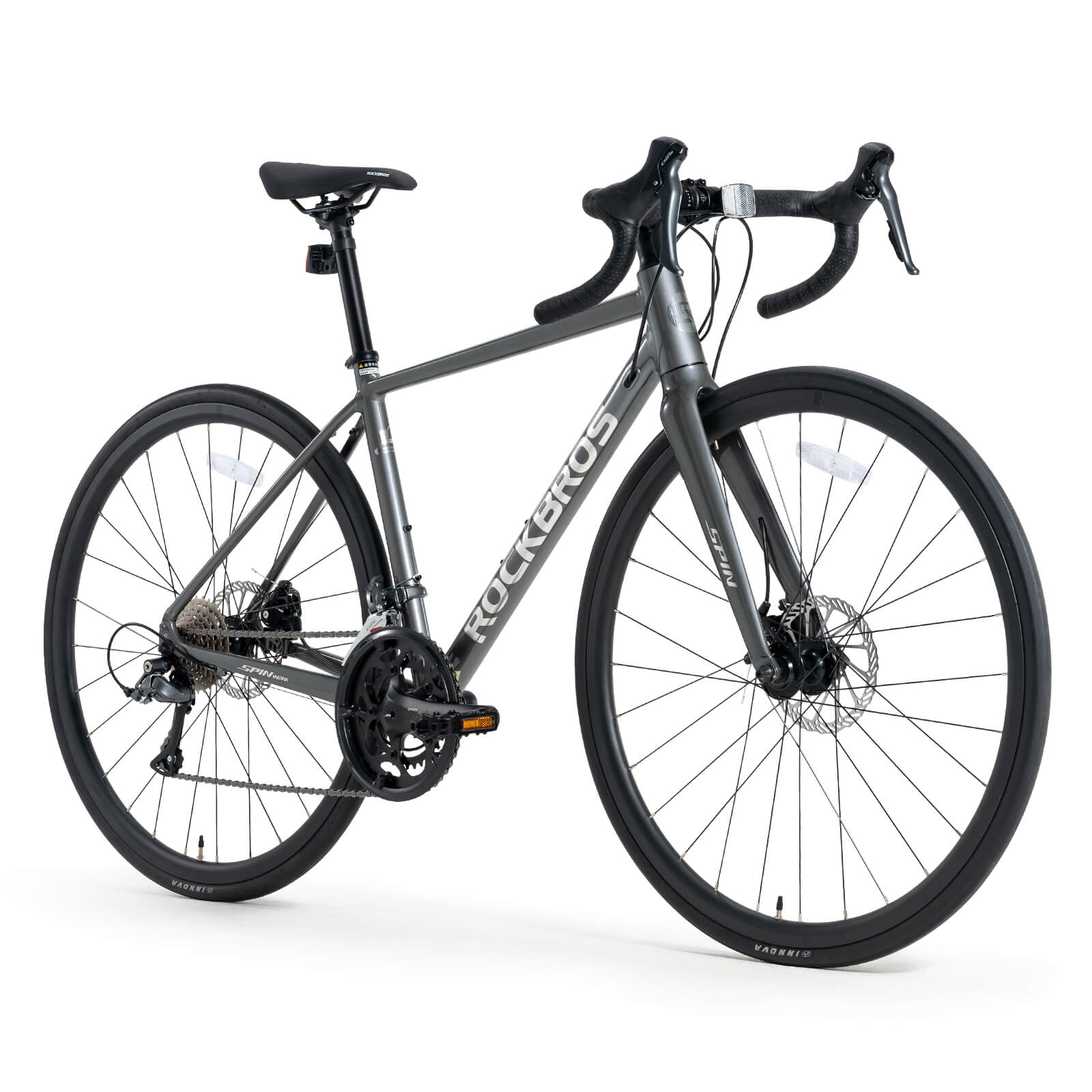 Rockbros Spin-W2M lightweight aluminum road bike for professional racing.
#color_grey