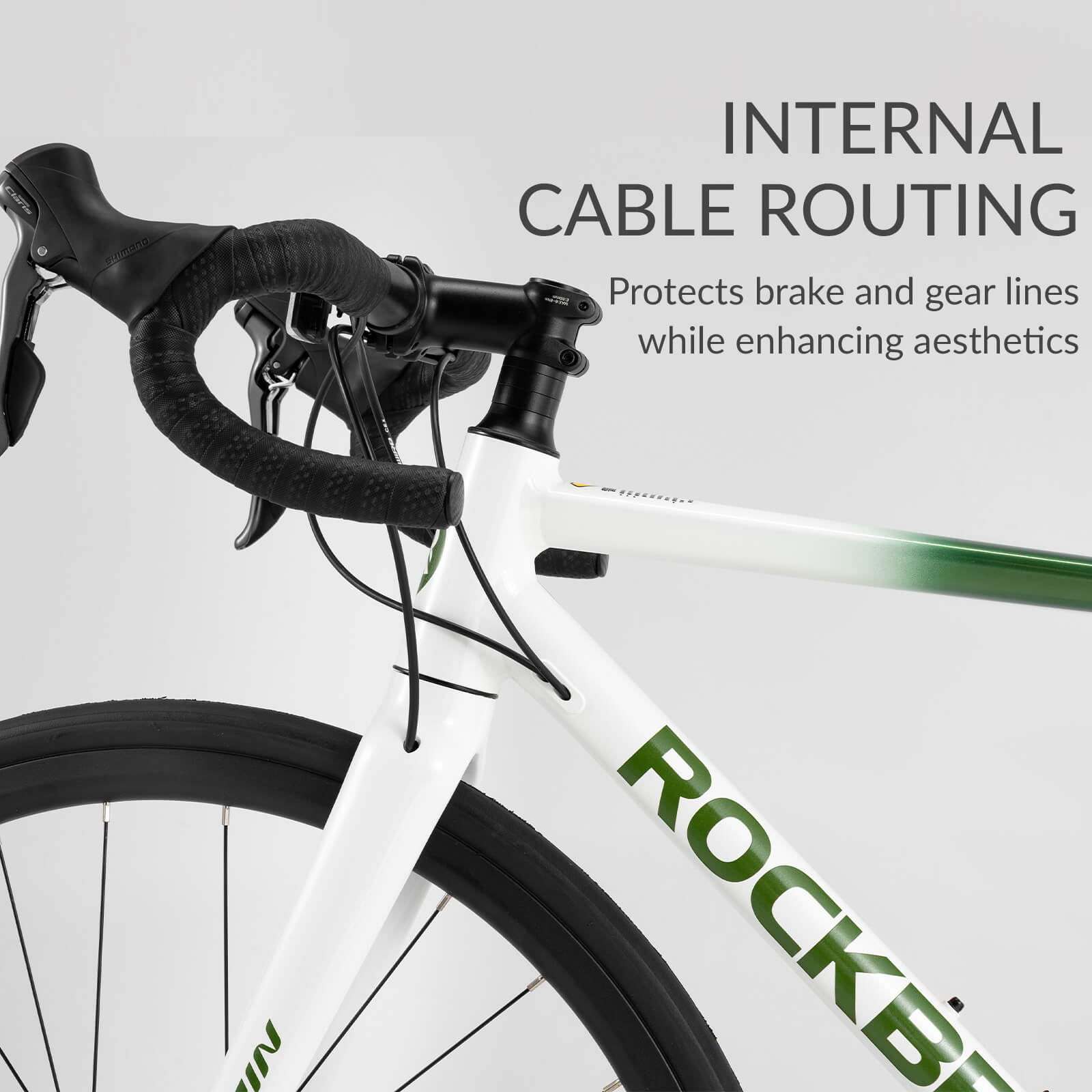 Rockbros Spin-W2M lightweight aluminum road bike for professional racing.
#color_white
