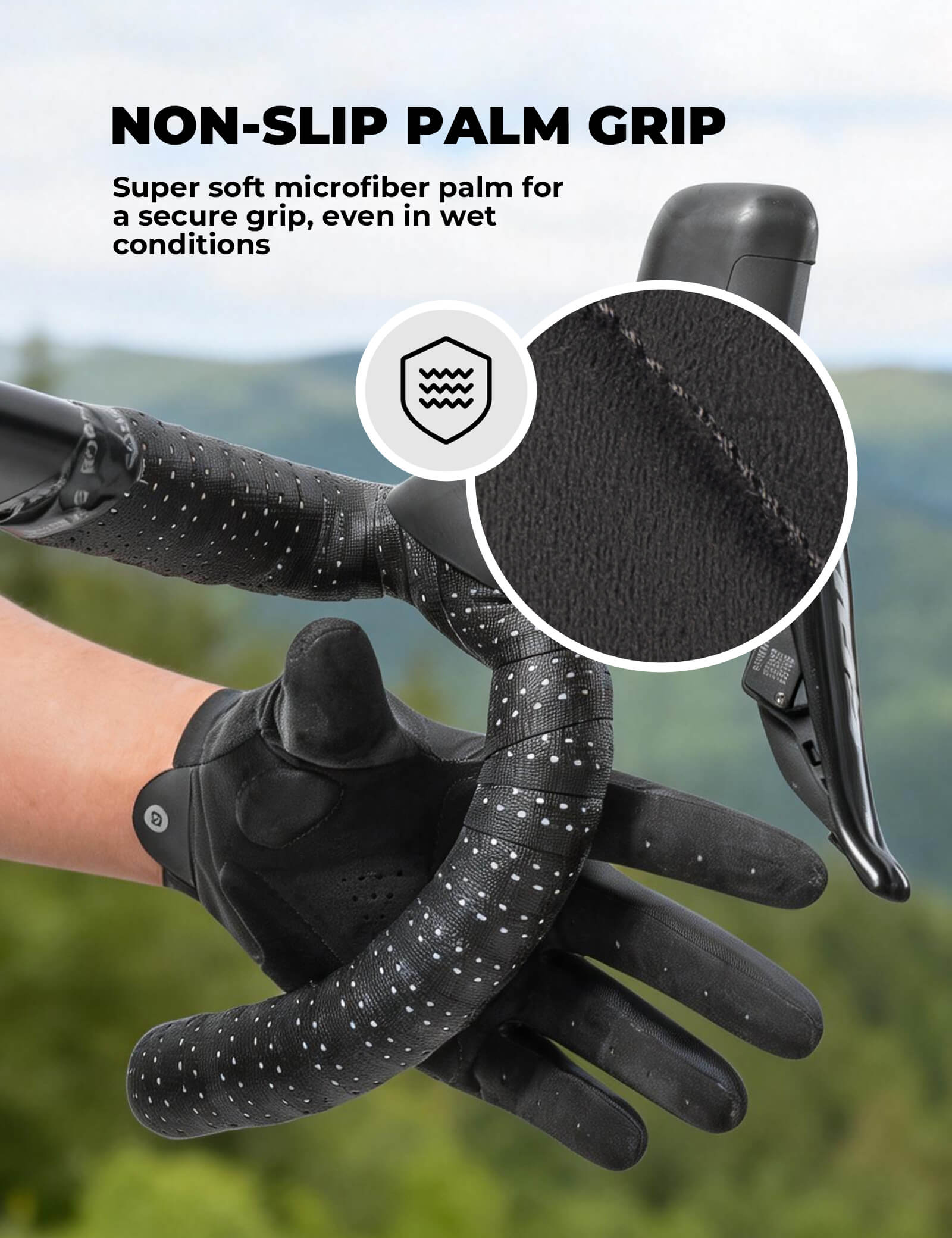 rockbros lightweight full-finger cycling gloves for summer riding.
#color_black