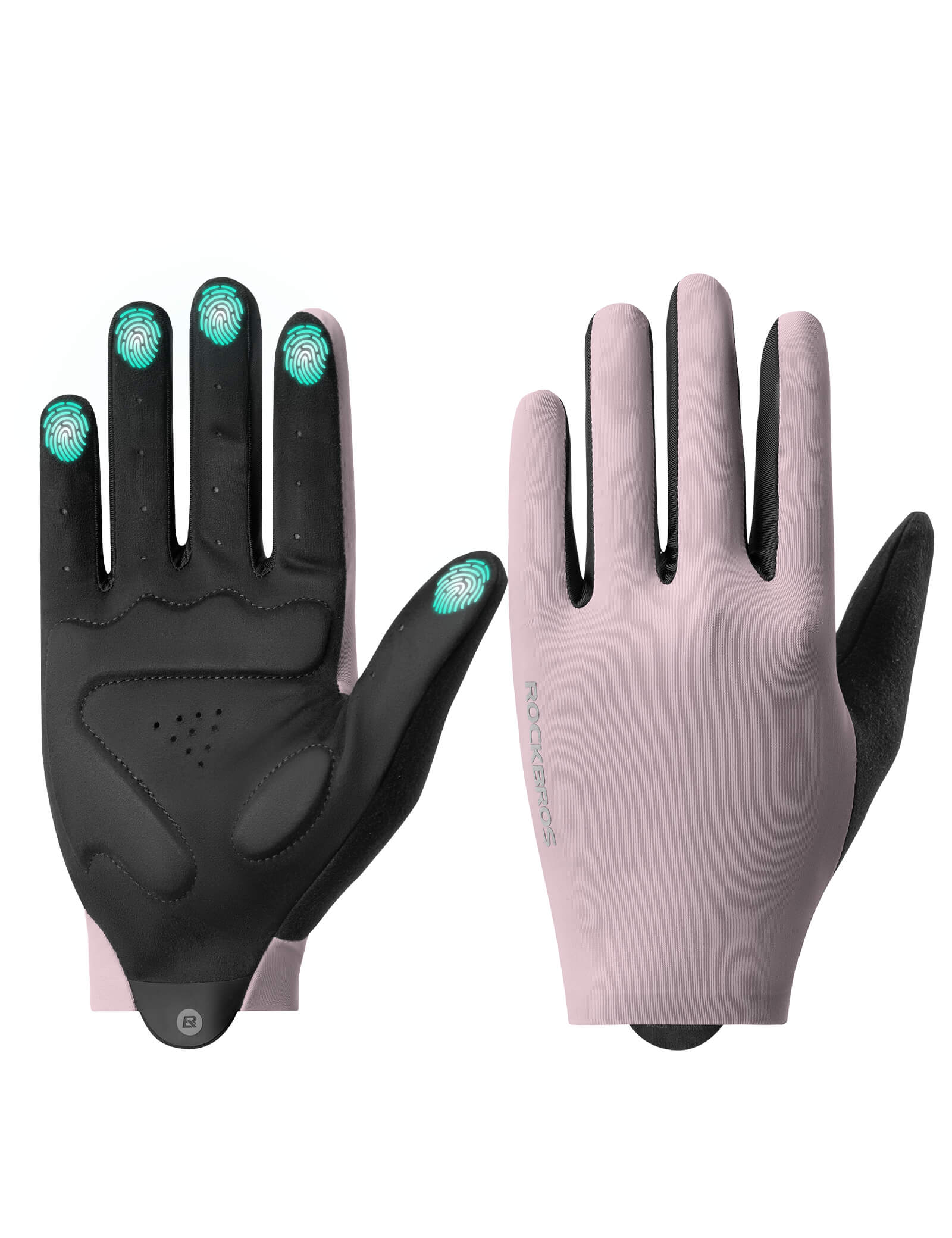 rockbros lightweight full-finger cycling gloves for summer riding.
#color_pale violet