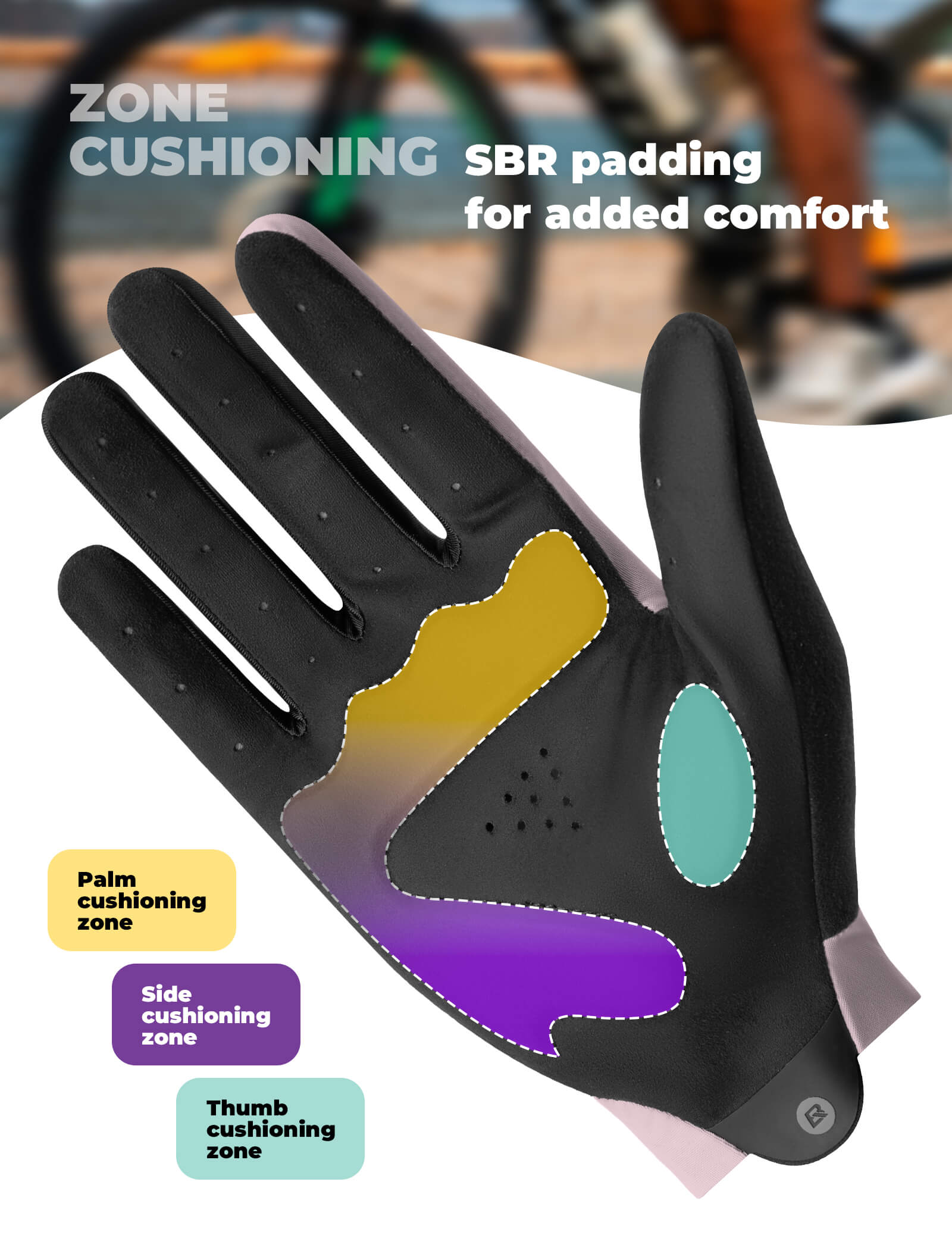 rockbros lightweight full-finger cycling gloves for summer riding.
#color_pale violet