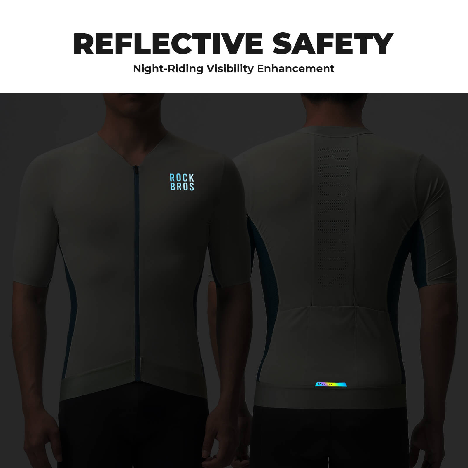 rockbros lightweight breathable bike jersey for road cycling.
#color_icy cloud grey