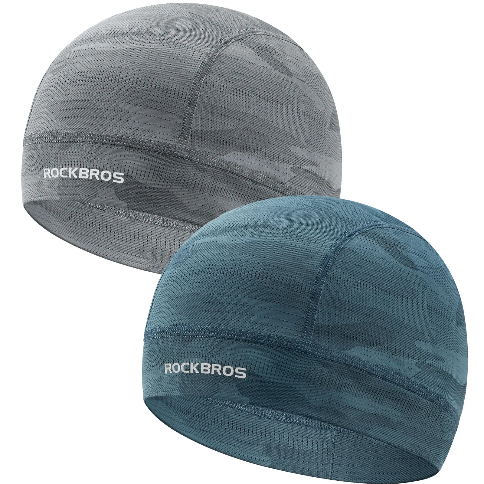 ROCKBROS summer cycling balaclava in speckled pattern with breathable mouth mesh.
#options_Grey + Blue