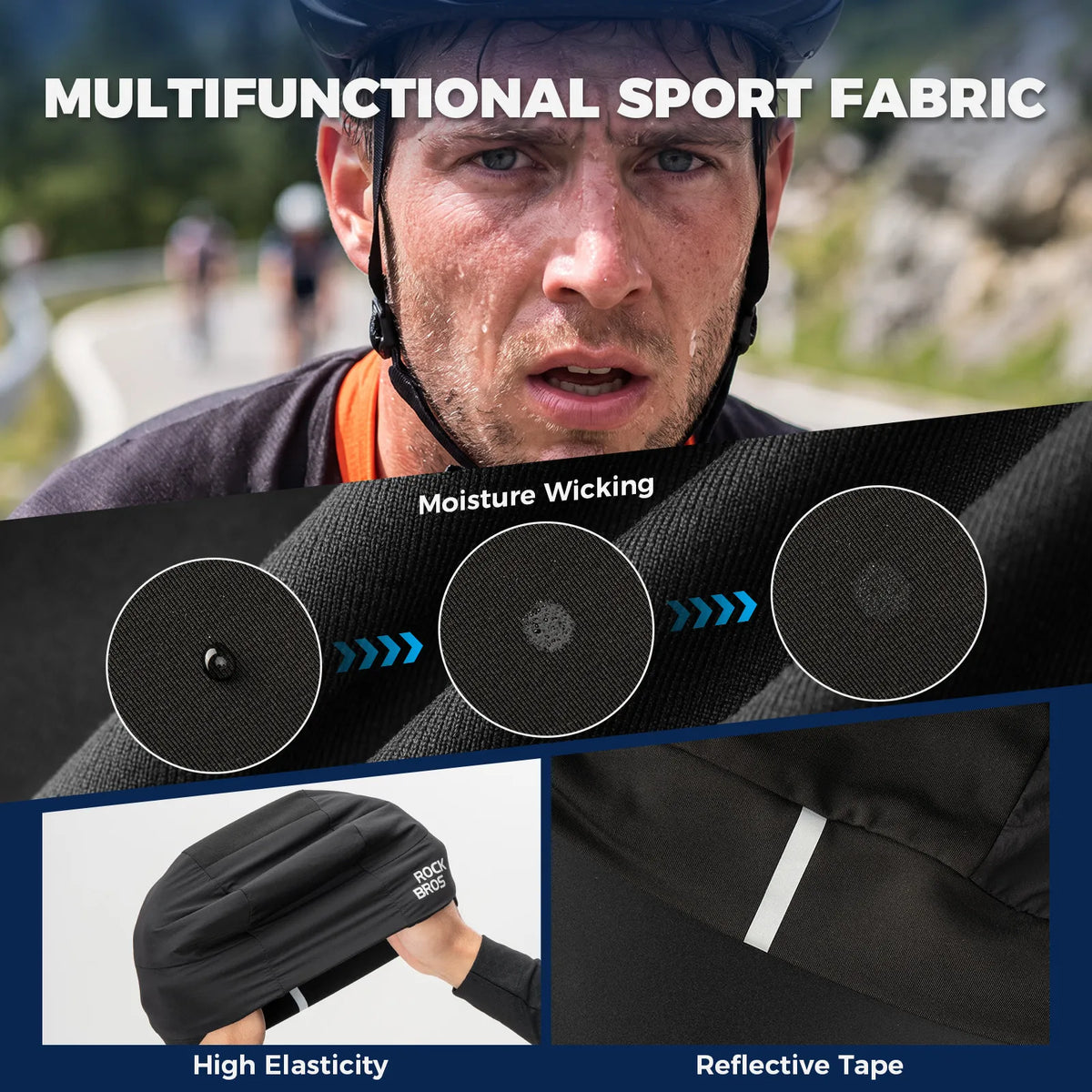 Rockbros thermal ear flap cycling skull cap for winter riding