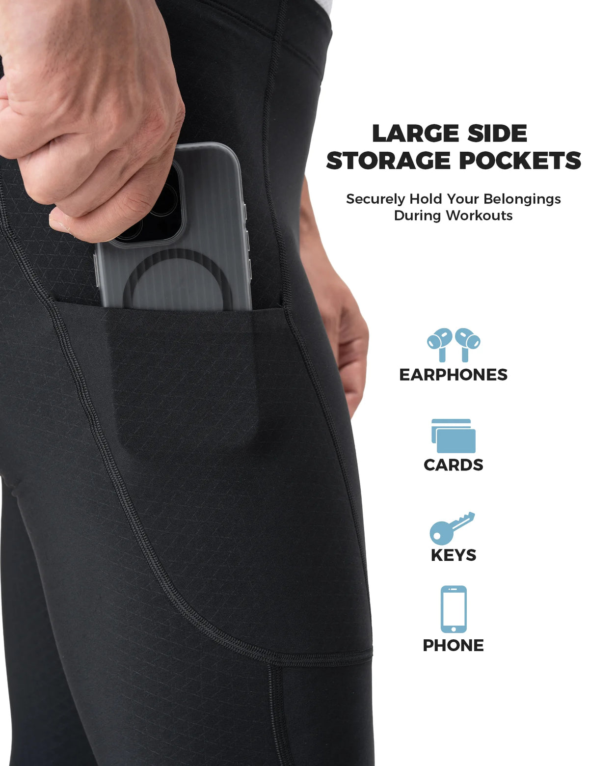 ROCKBROS Men's Thermal Cycling Bib Tights with Fleece Lining and 3D Chamois