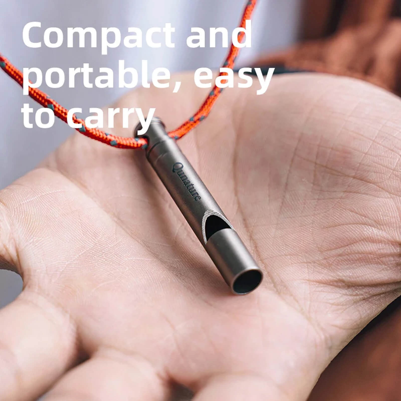 Rockbros 120dB titanium survival whistle for emergency signaling and personal safety.