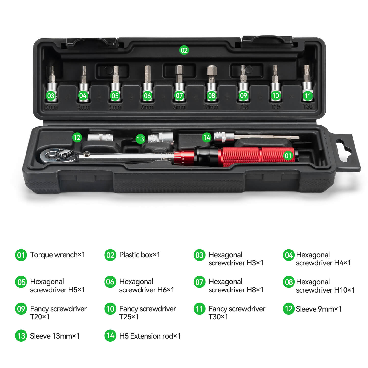 ROCKBROS adjustable 2-24Nm torque wrench set for bicycle maintenance
