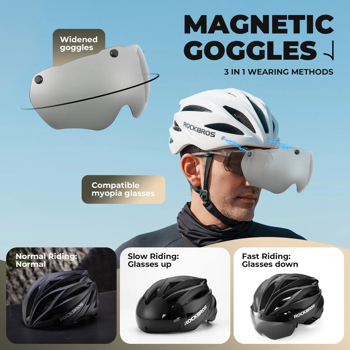 White and black color options of ROCKBROS Trail bicycle helmet.
#options_black