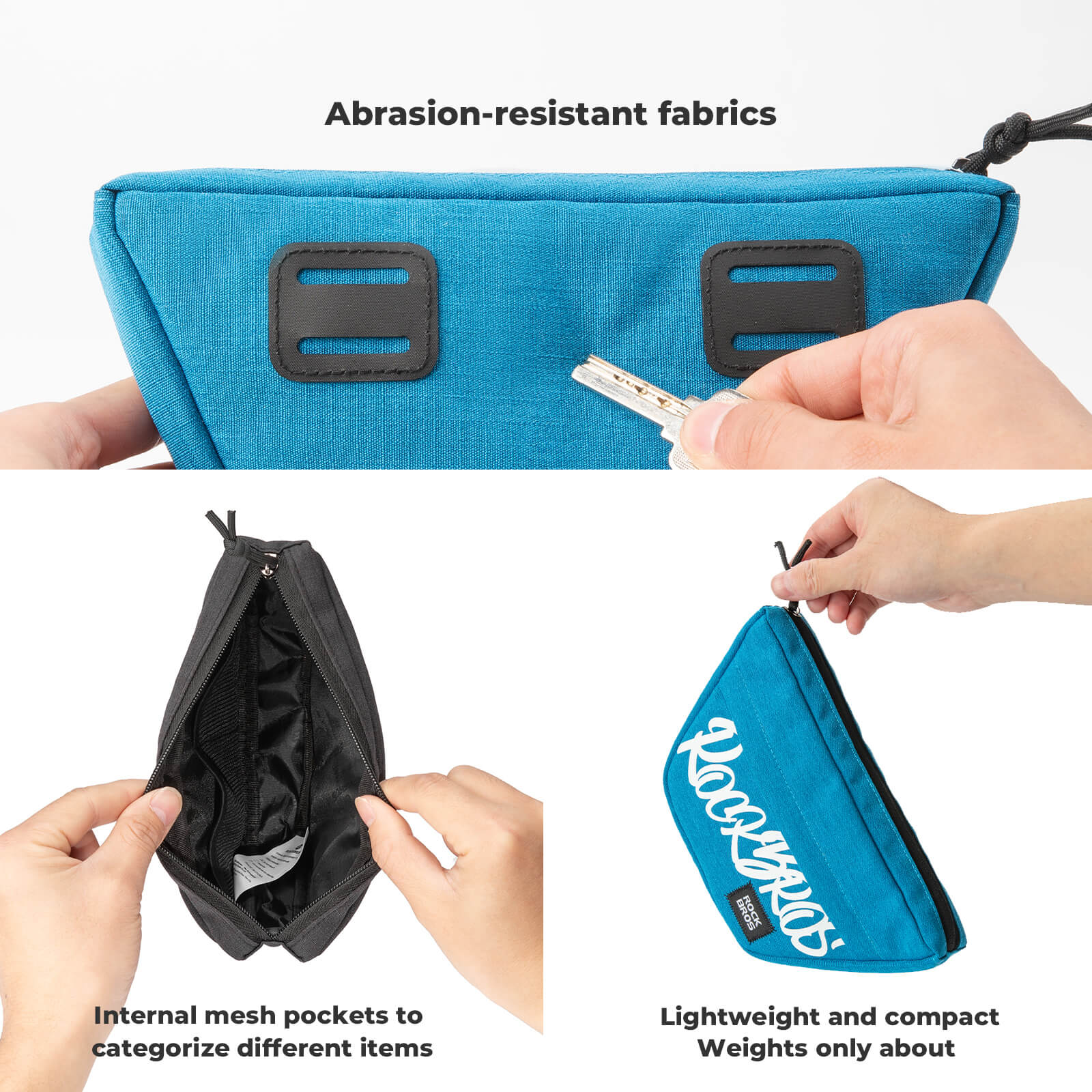 rockbros trapezoid handlebar bag waterproof cycling front storage
#color_black
