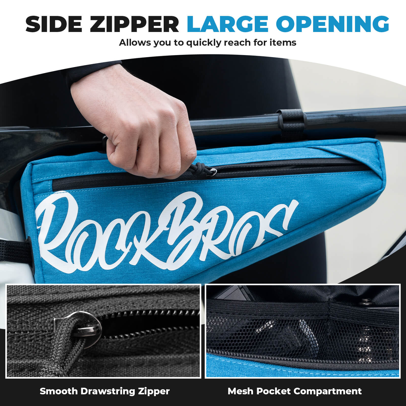 rockbros large triangle frame bag for cycling travel
#color_black