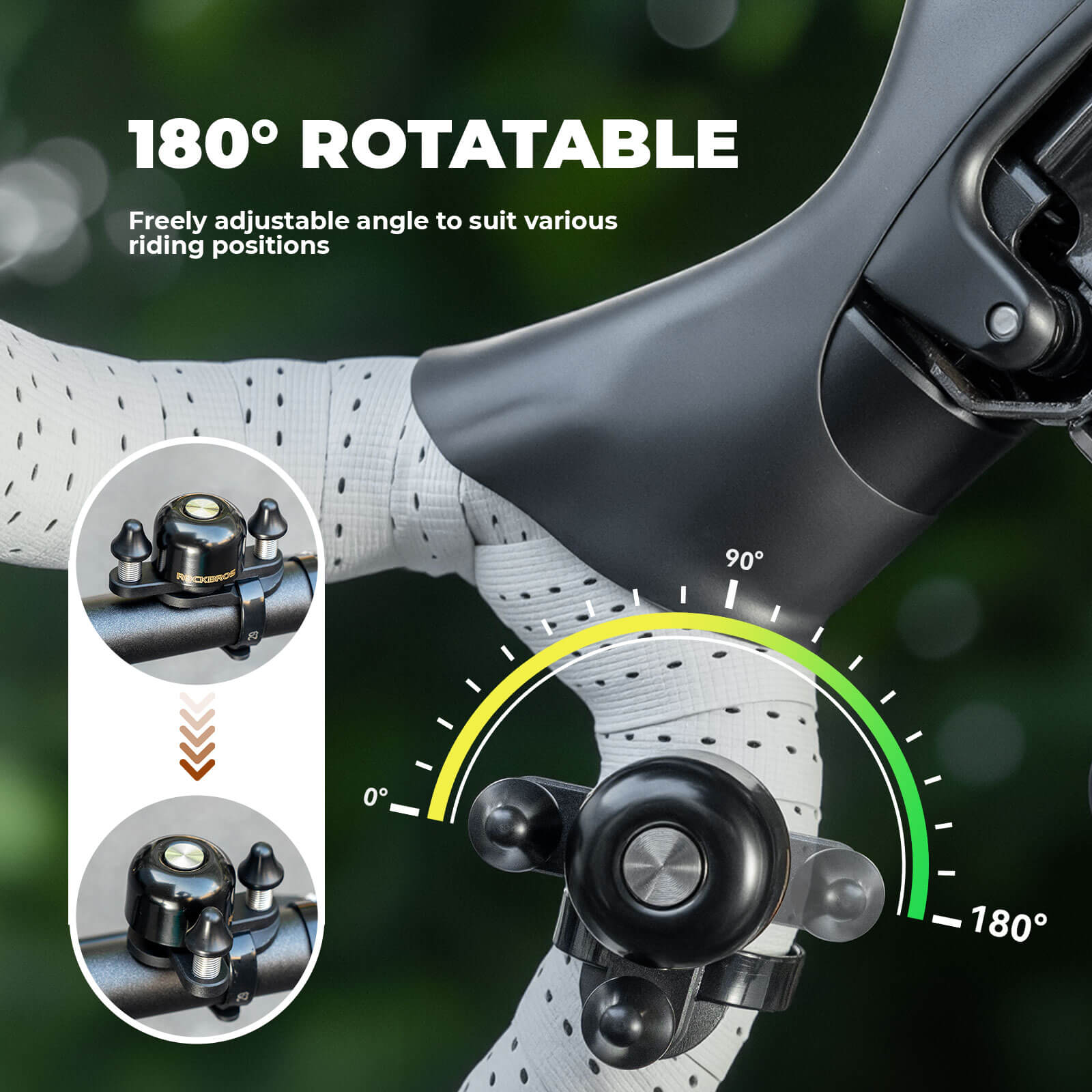 rockbros twin bike bell city commuter safety
#color_yellow