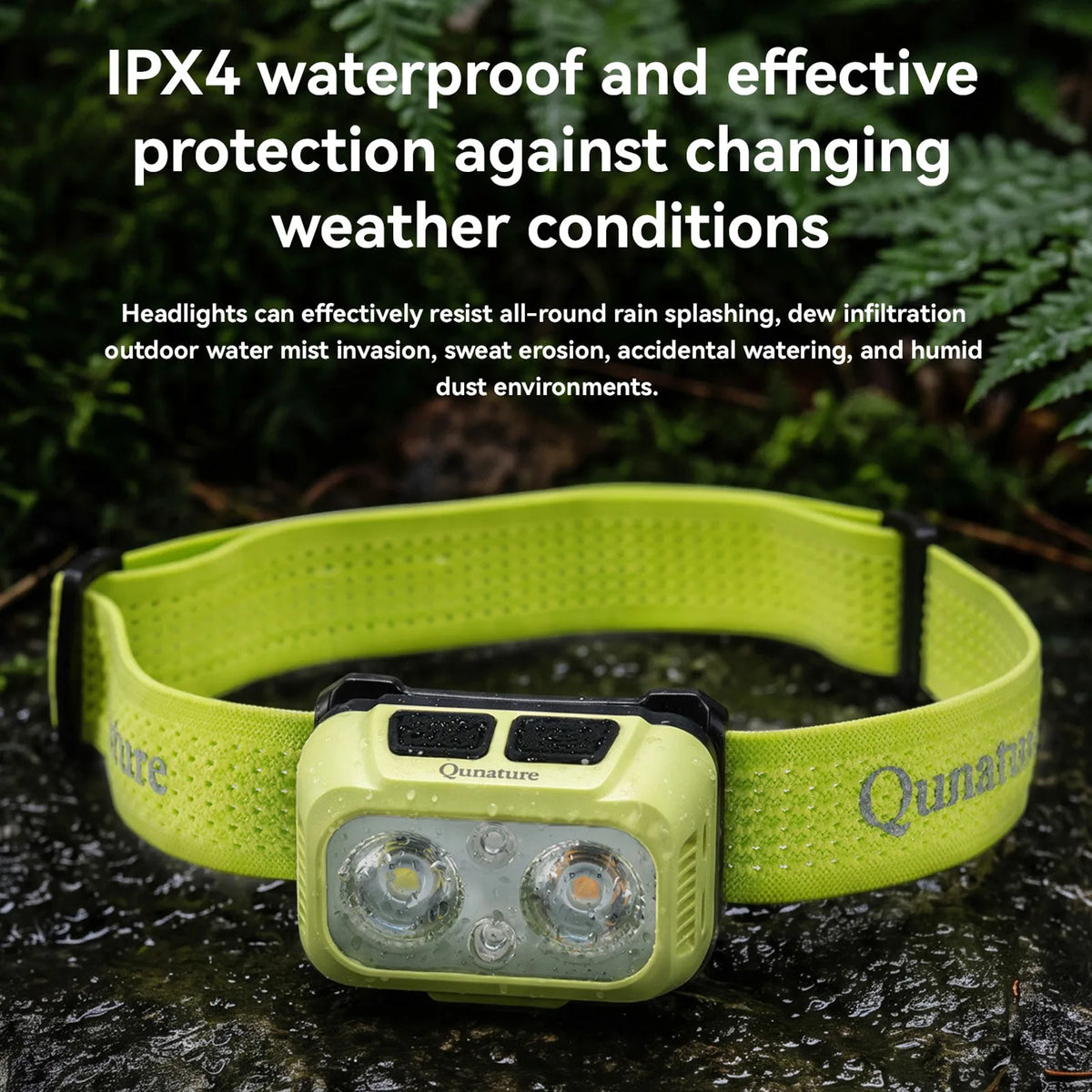ROCKBROS ultra-light rechargeable motion sensor headlamp for running hiking and outdoor activities.
#colour_yellow