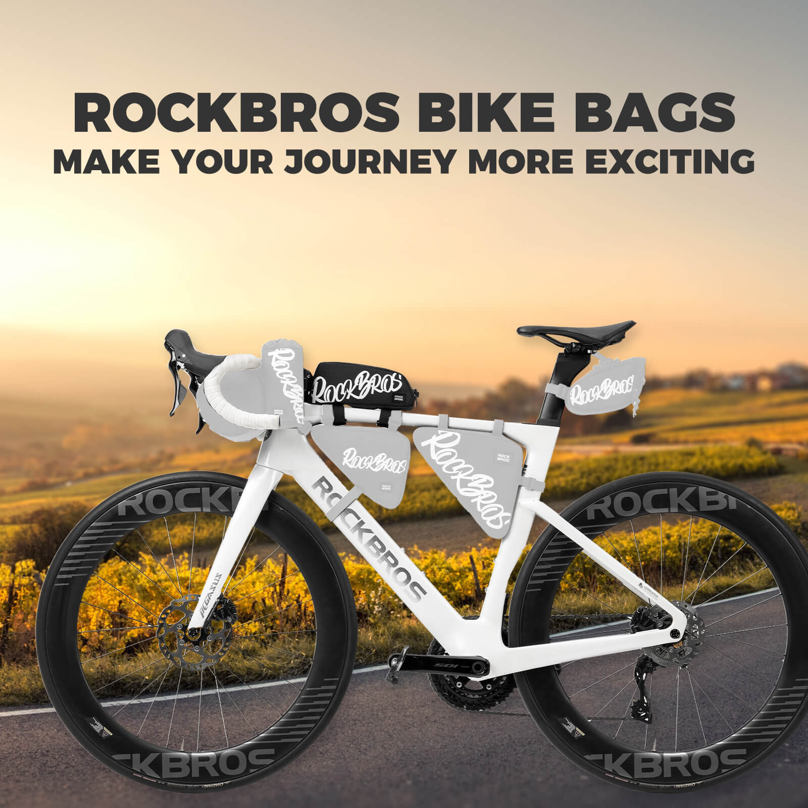 rockbros compact top tube bag flash painting for urban cycling
#color_red
