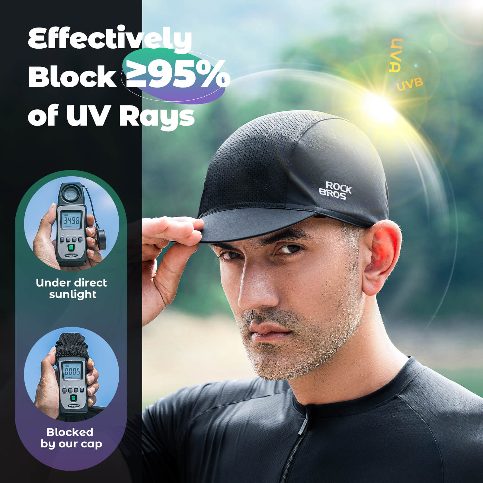 rockbros UV Protect Helmet Liner Quick Dry Summer Riding
#color_black