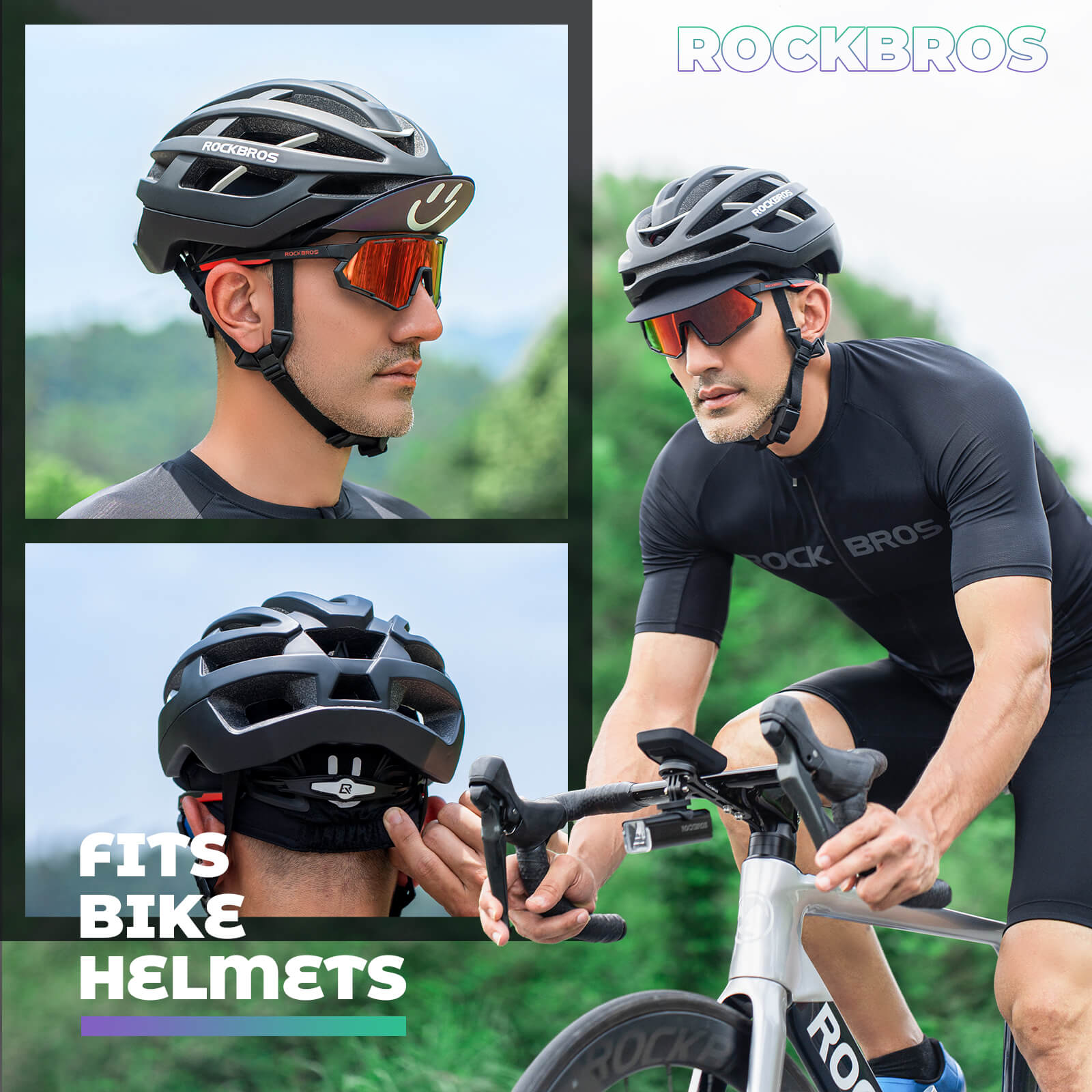 rockbros UV Protect Helmet Liner Quick Dry Summer Riding
#color_white