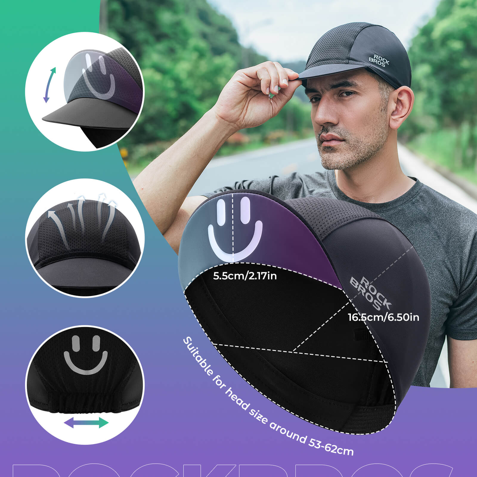 rockbros UV Protect Helmet Liner Quick Dry Summer Riding.
#color_yellow