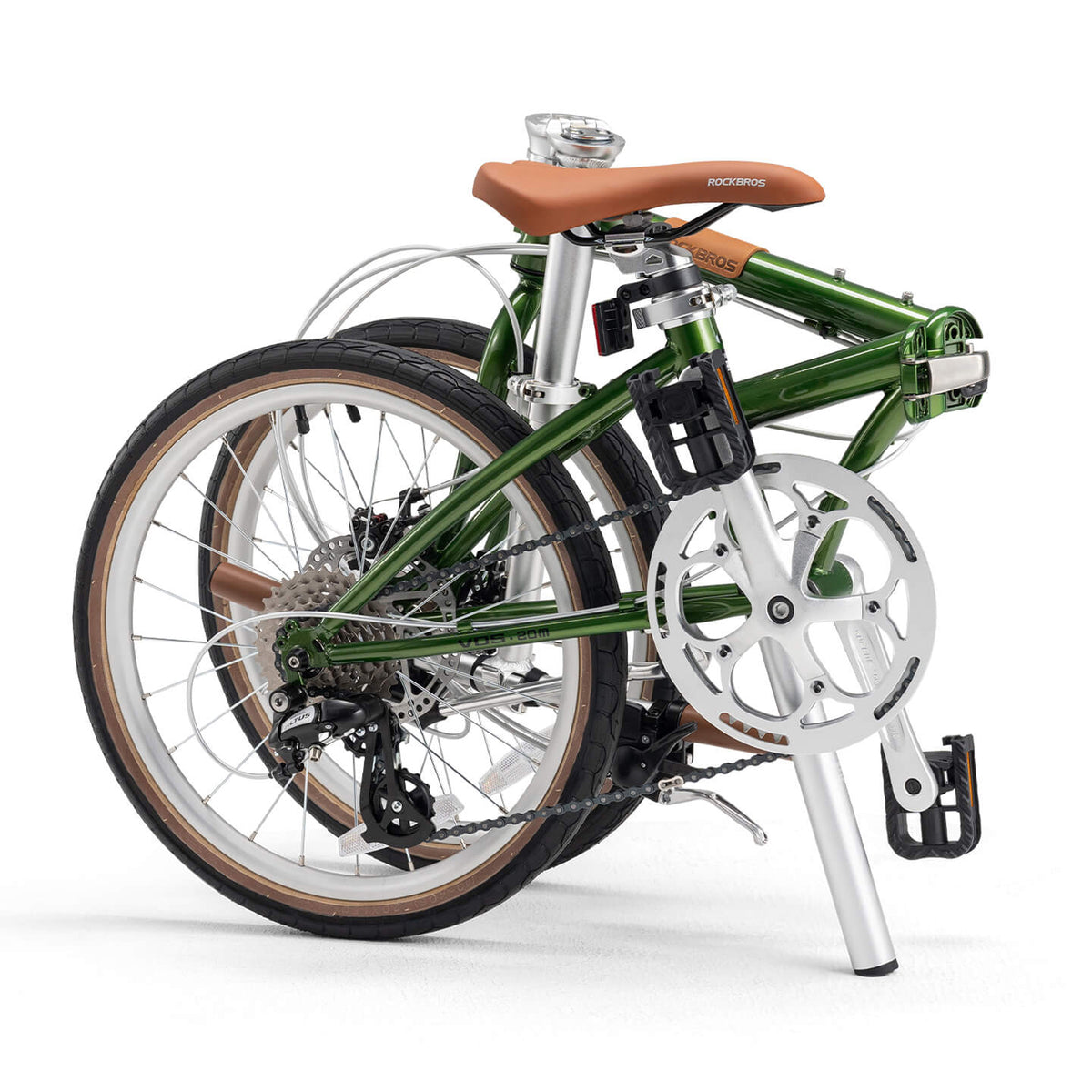 rockbros Folded view of the VDS 20-inch folding bicycle for easy storage.
#color_green