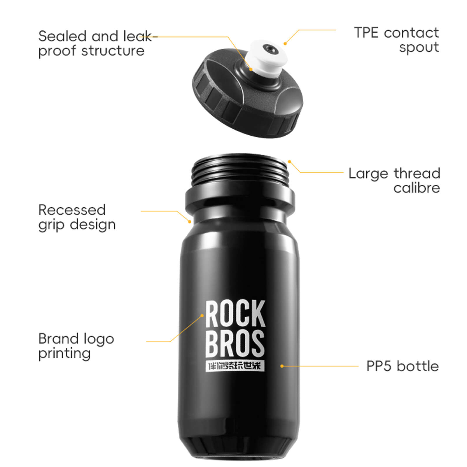 rockbros vibrant squeeze cycling water bottle for bike riding
#color_yellow