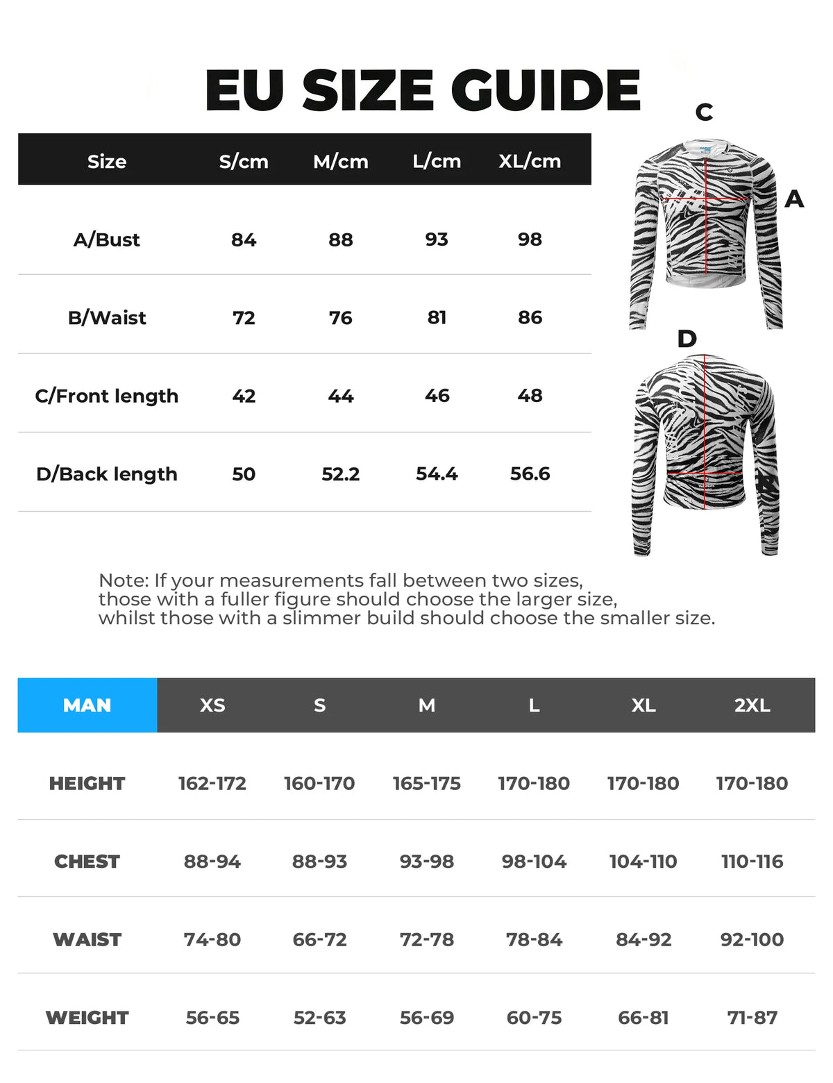 ROCKBROS VNS Men's Long Sleeve Cycling Jersey Zebra Pattern Front View