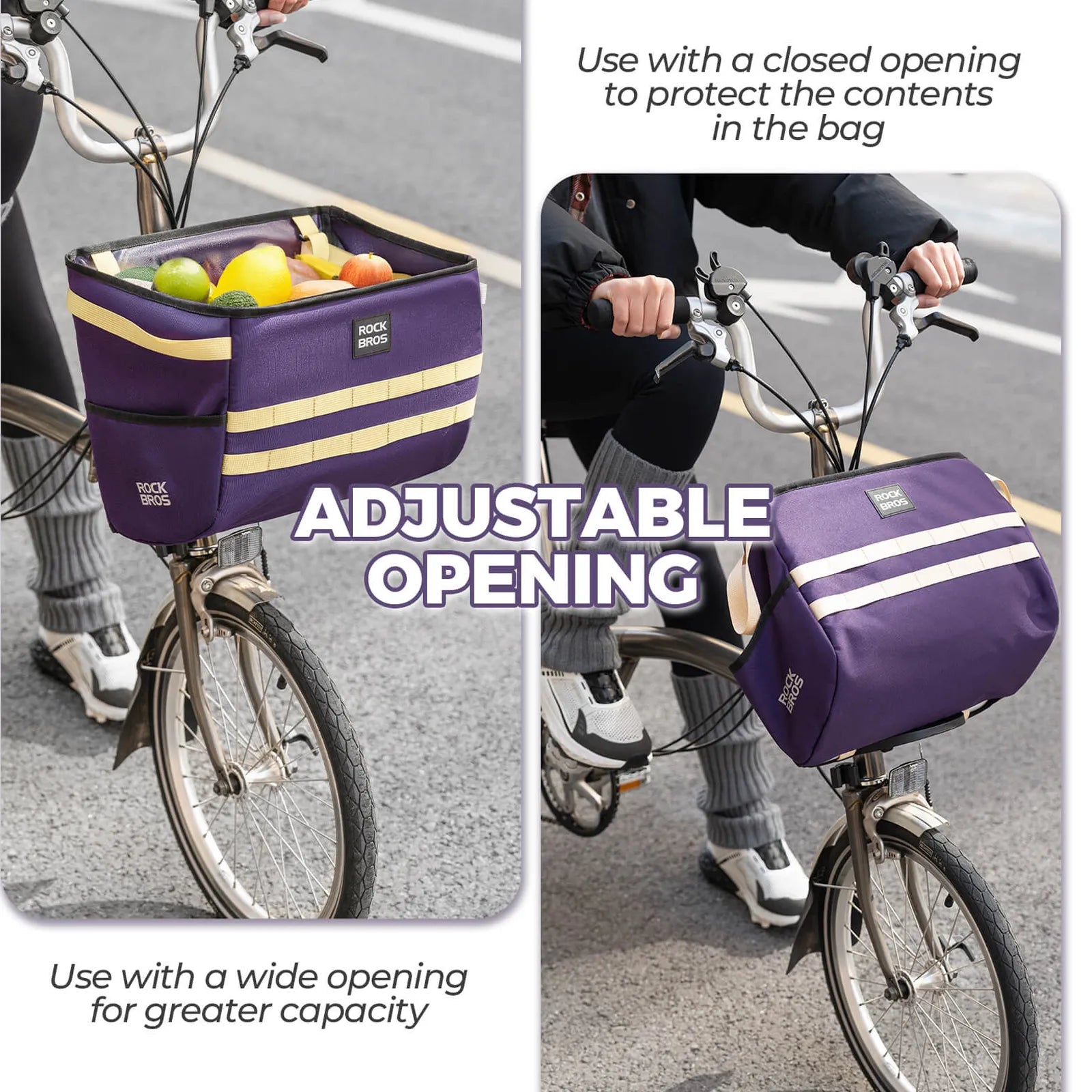 Rockbros W016 UrbanRide Folding Bike Handbag, Black Multi-functional Handbag for Urban Commuting.
#color_purple