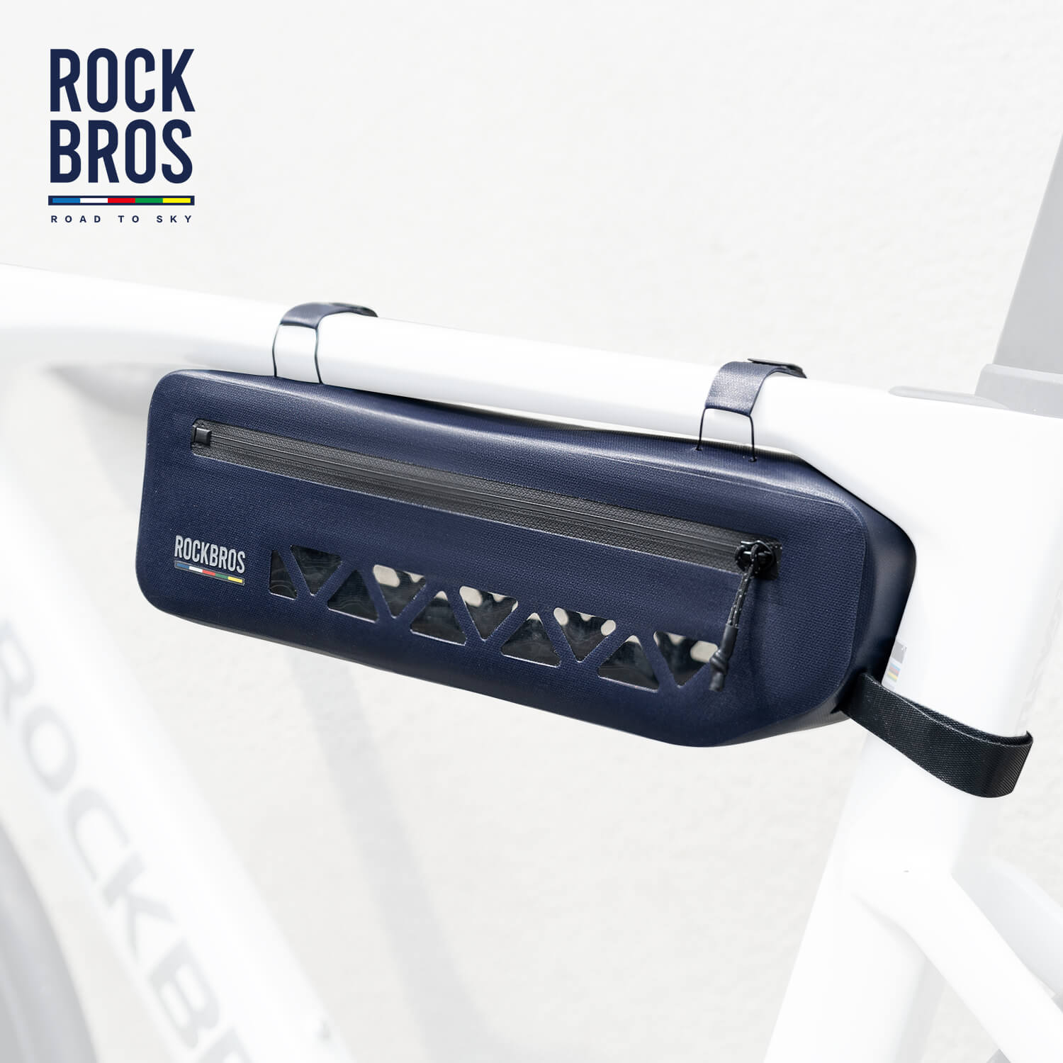 ROCKBROS waterproof bicycle frame bag for outdoor adventures
#color_blue